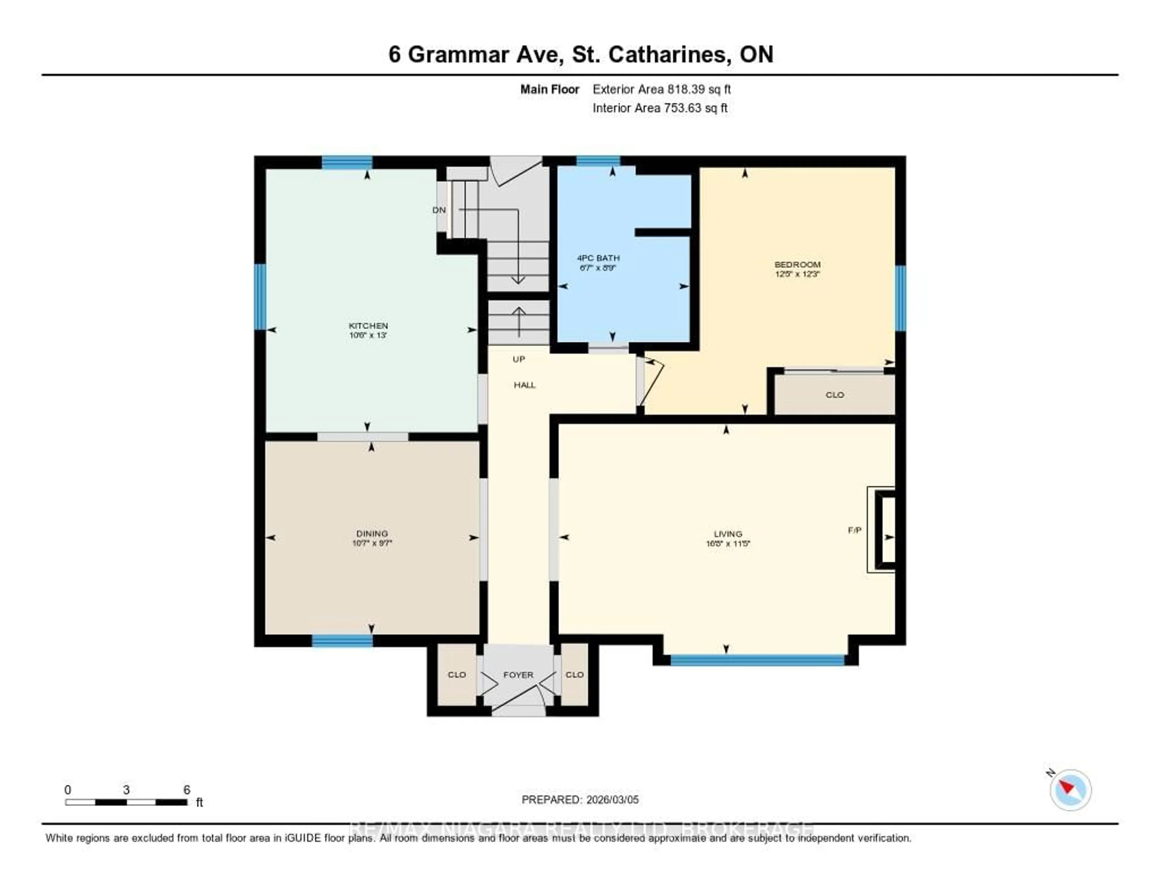Floor plan for 6 Grammar Ave, St. Catharines Ontario L2N 3L3