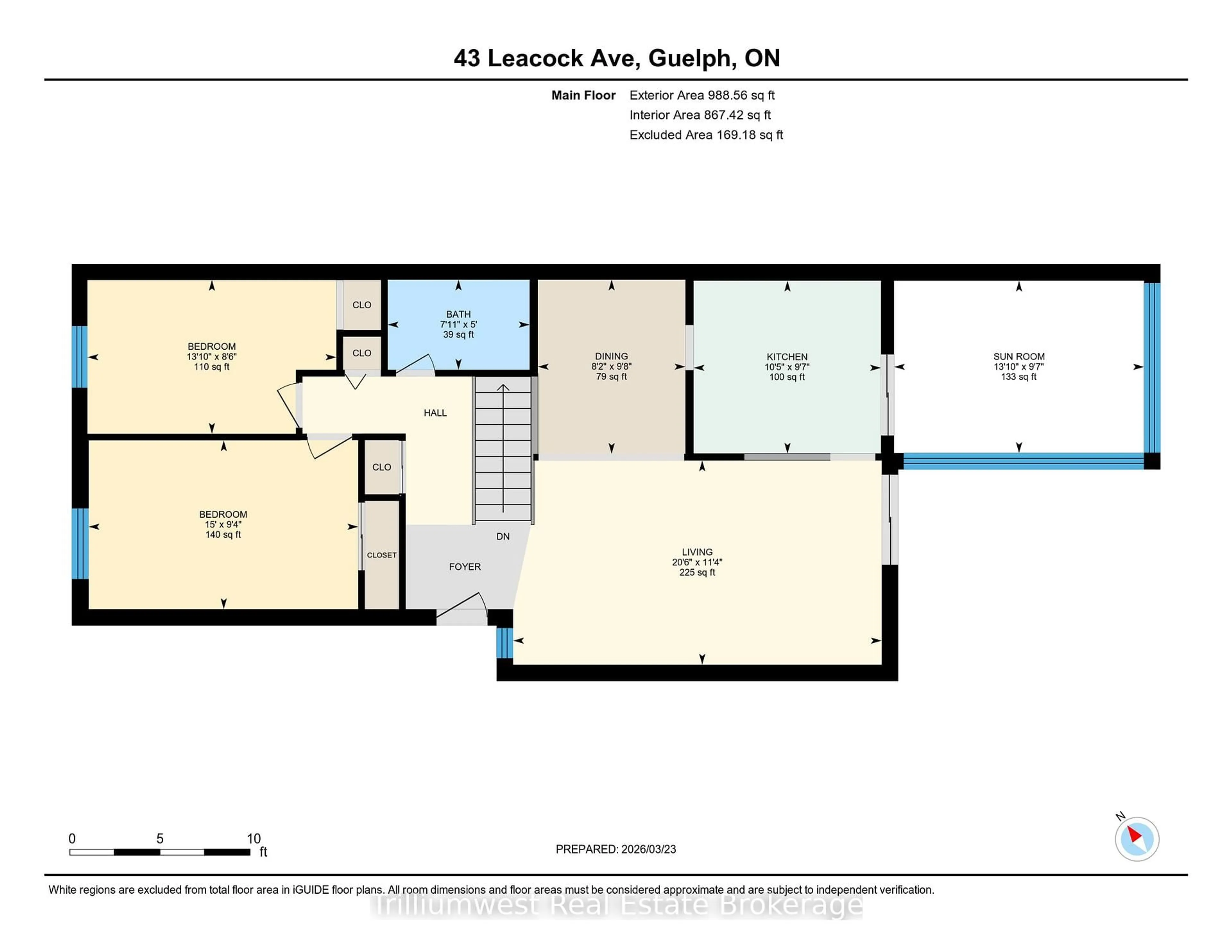 Floor plan for 43 Leacock Ave, Guelph Ontario N1E 6P9