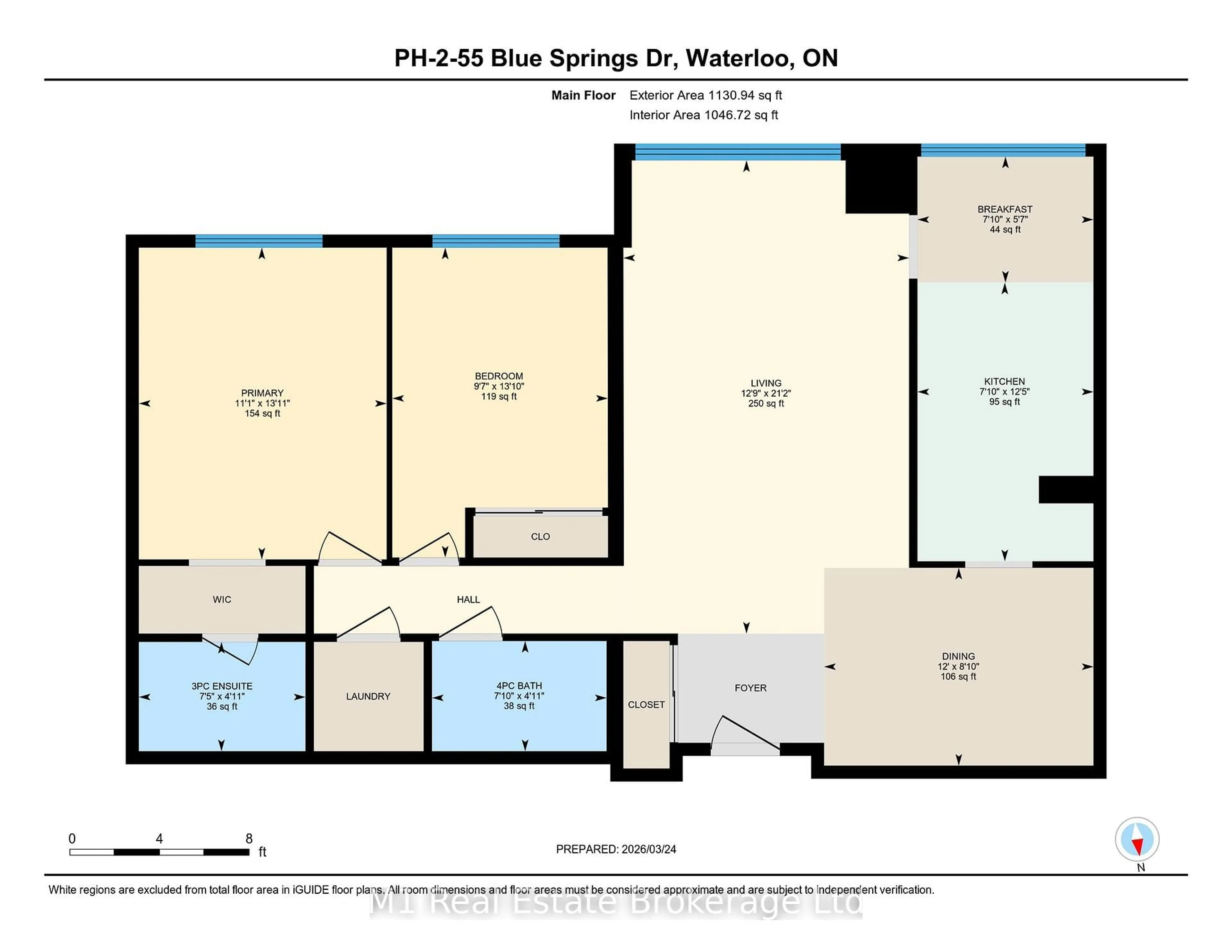 Floor plan for 55 Blue Springs Dr #PH2, Waterloo Ontario N2J 4T3