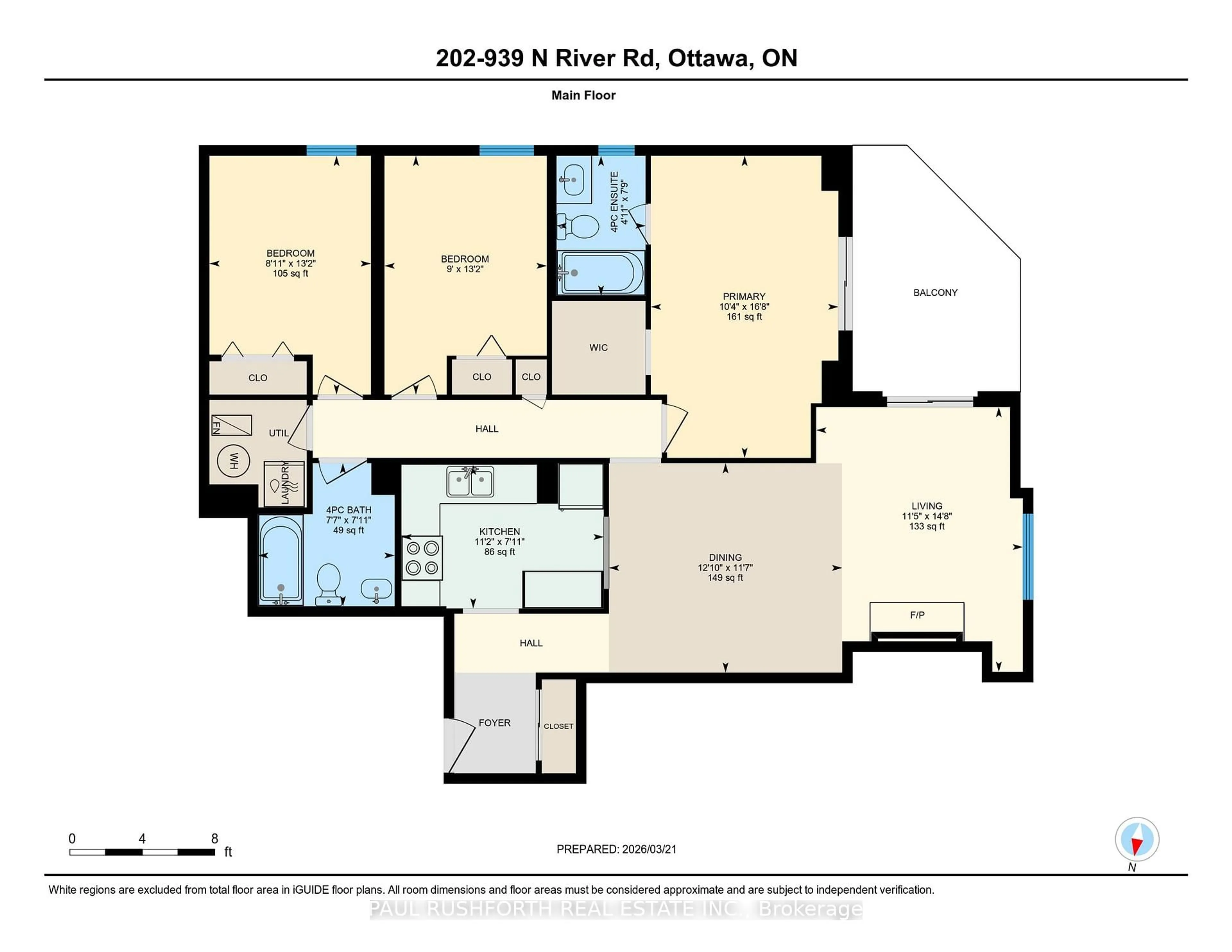 Floor plan for 939 North River Rd #202, Ottawa Ontario K1K 3V2