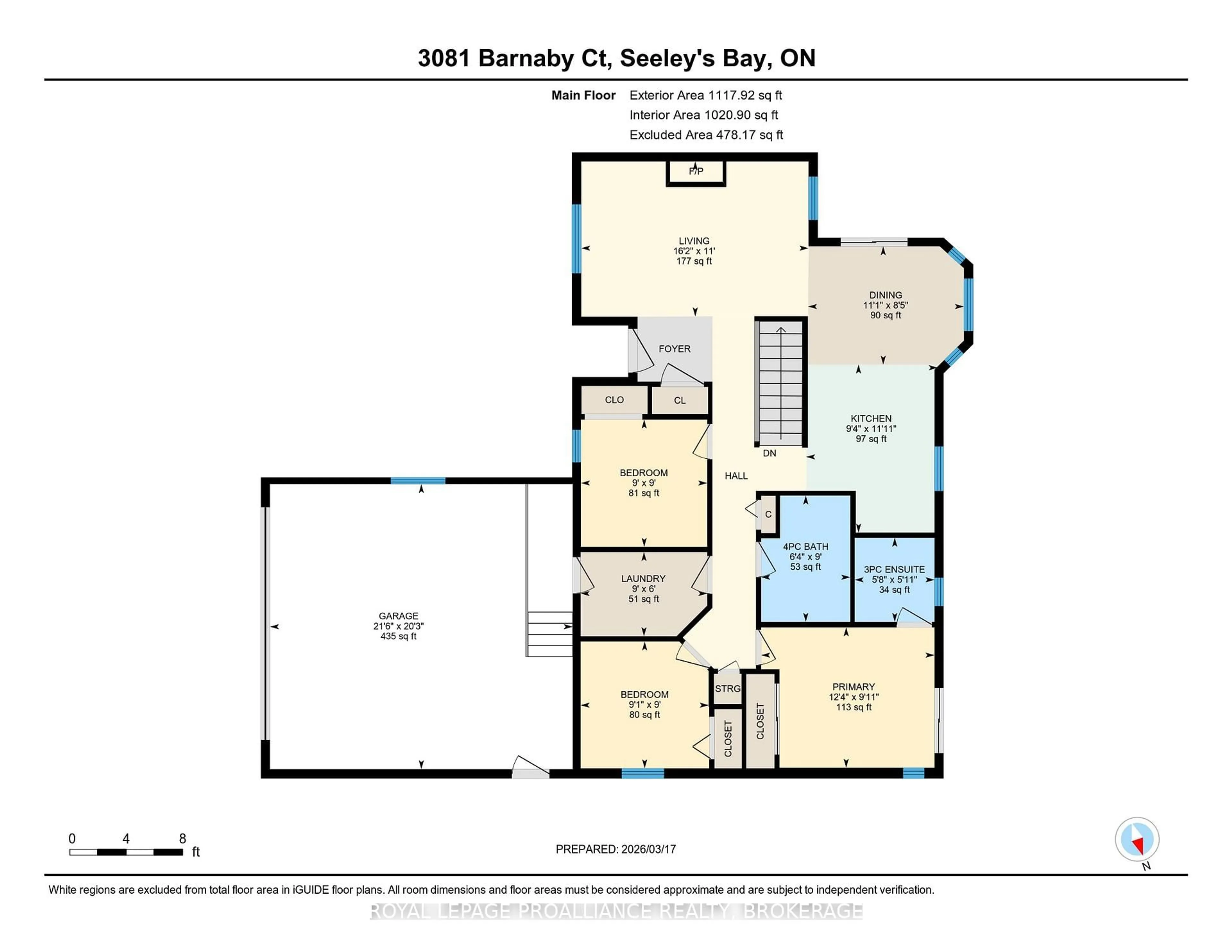 Floor plan for 3081 Barnaby Crt, Battersea Ontario K0H 1H0