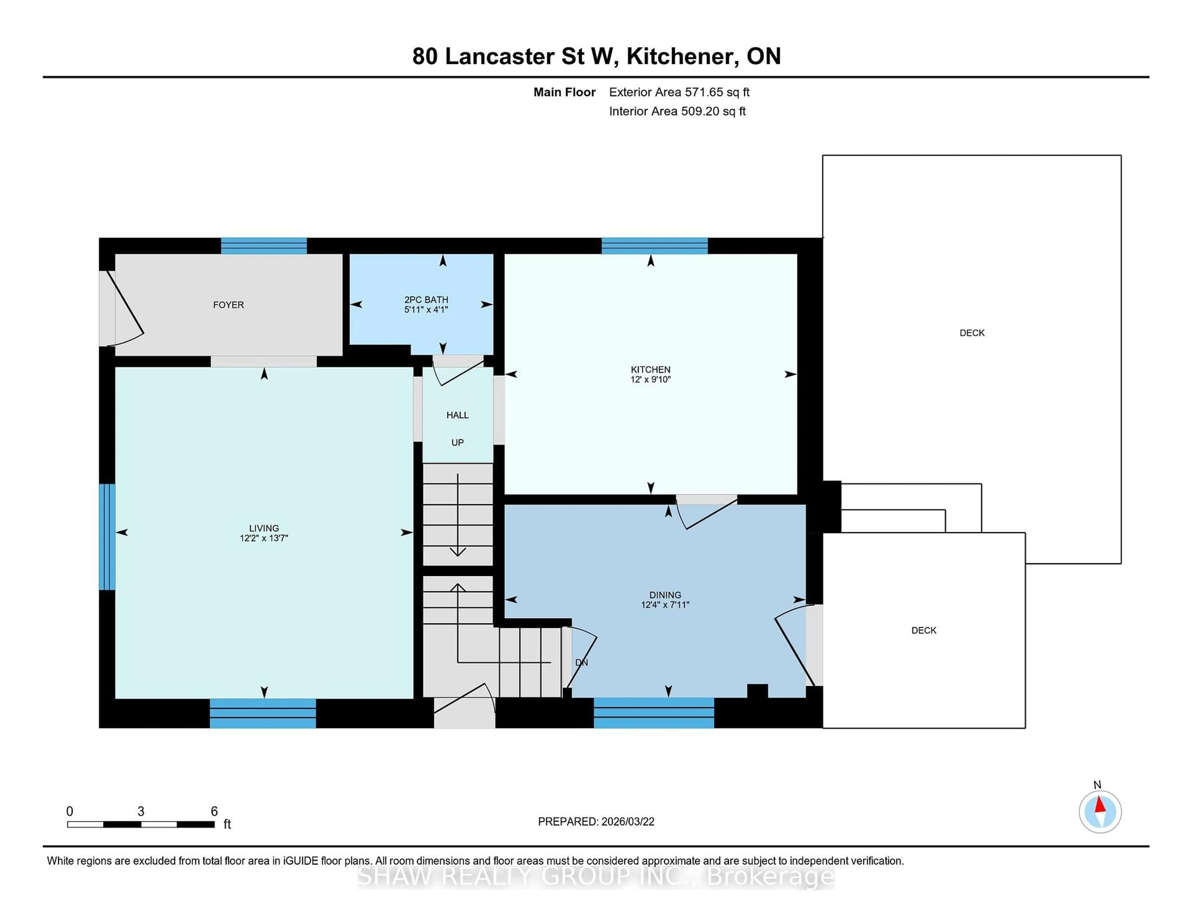 Floor plan for 80 Lancaster St, Kitchener Ontario N2H 4T6