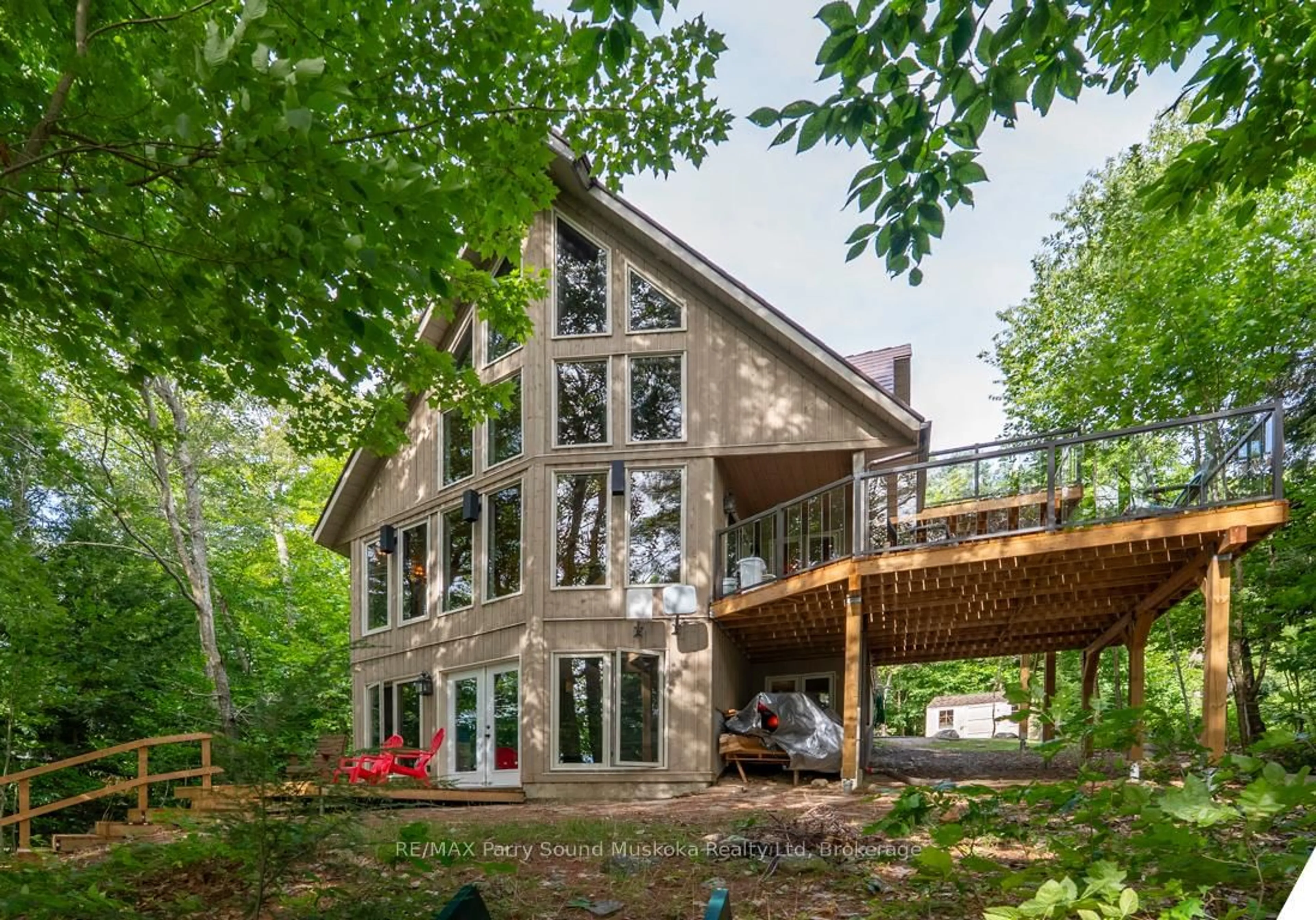 Home with brick exterior material, forest/trees view for 32A Sterner Dr, Seguin Ontario P2A 0B2