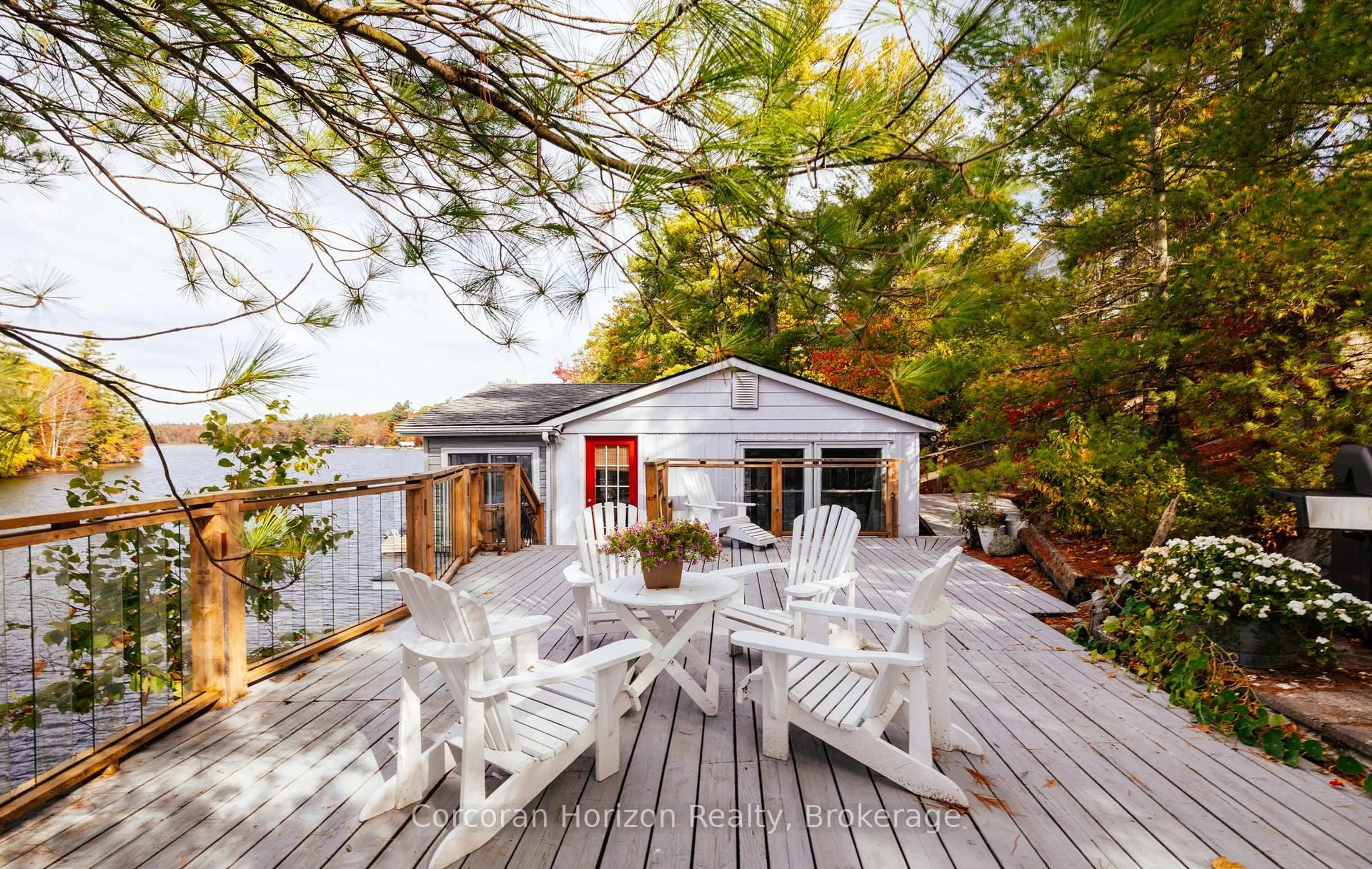 Patio, water/lake/river/ocean view for 566 Hungry Bay Rd, Georgian Bay Ontario L0K 1S0