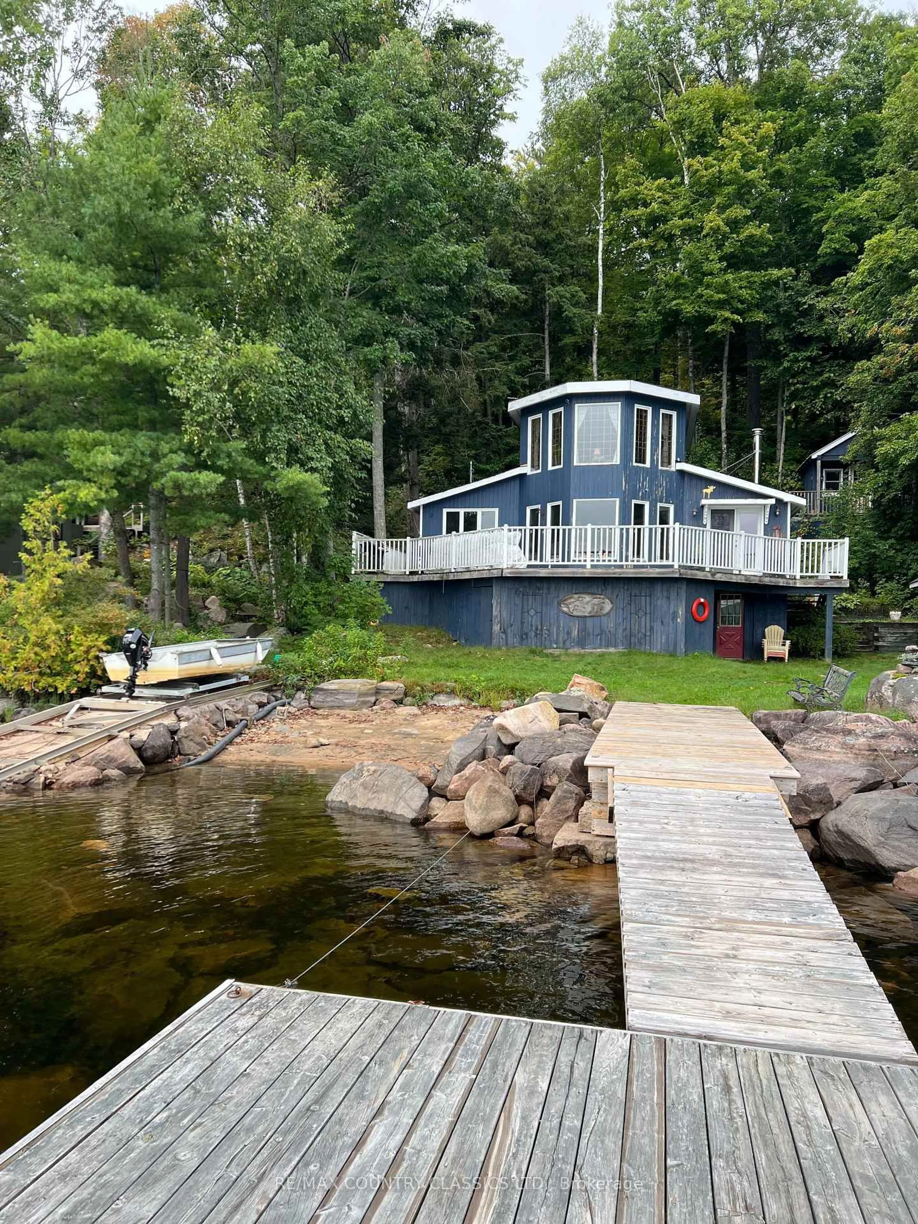 A pic from outside/outdoor area/front of a property/back of a property/a pic from drone, water/lake/river/ocean view for 649 Anst Lake WAO, North Kawartha Ontario K0L 1A0