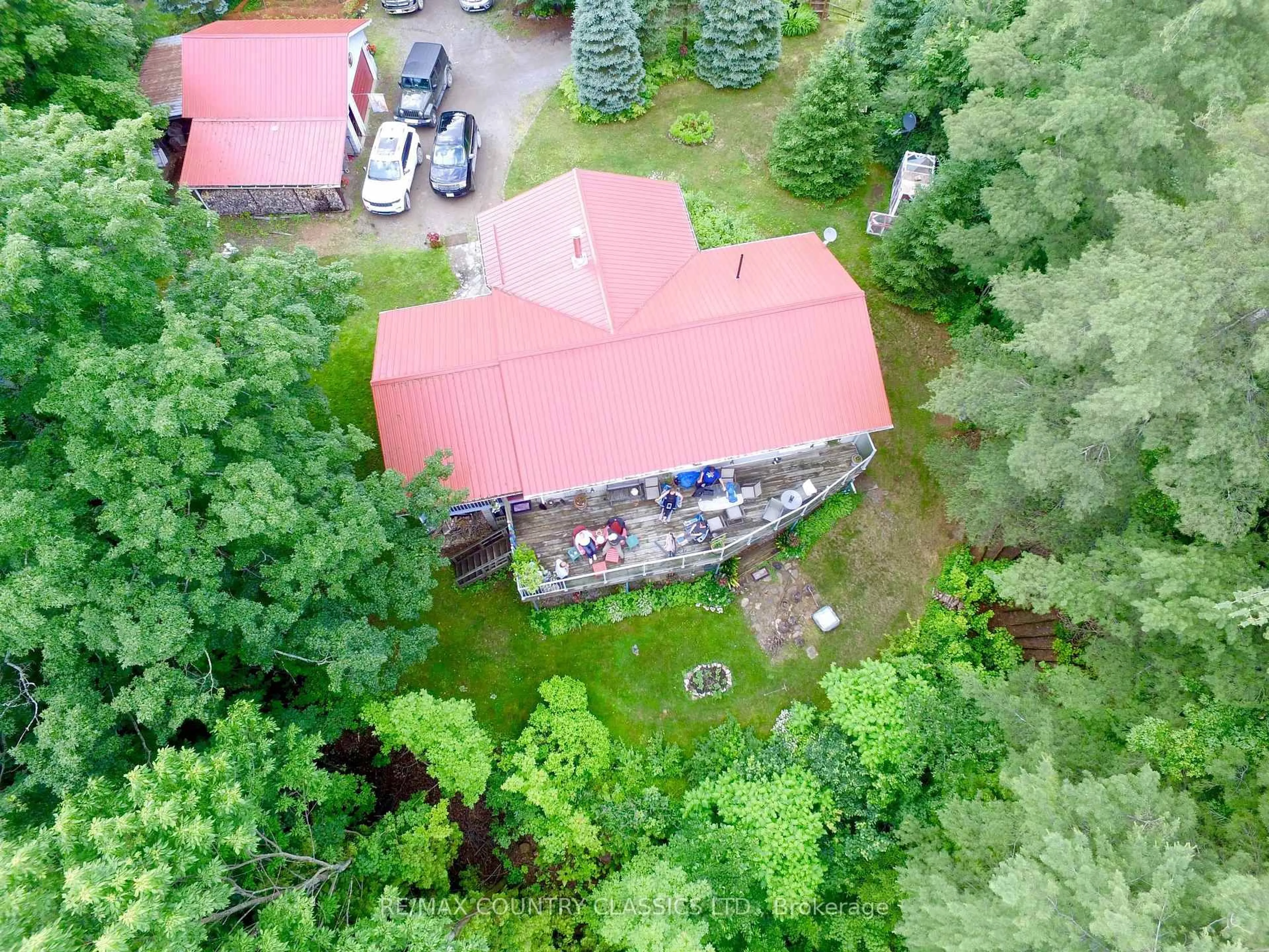 A pic from outside/outdoor area/front of a property/back of a property/a pic from drone, forest/trees view for 143 Scott Settlement Rd, North Kawartha Ontario K0L 1A0