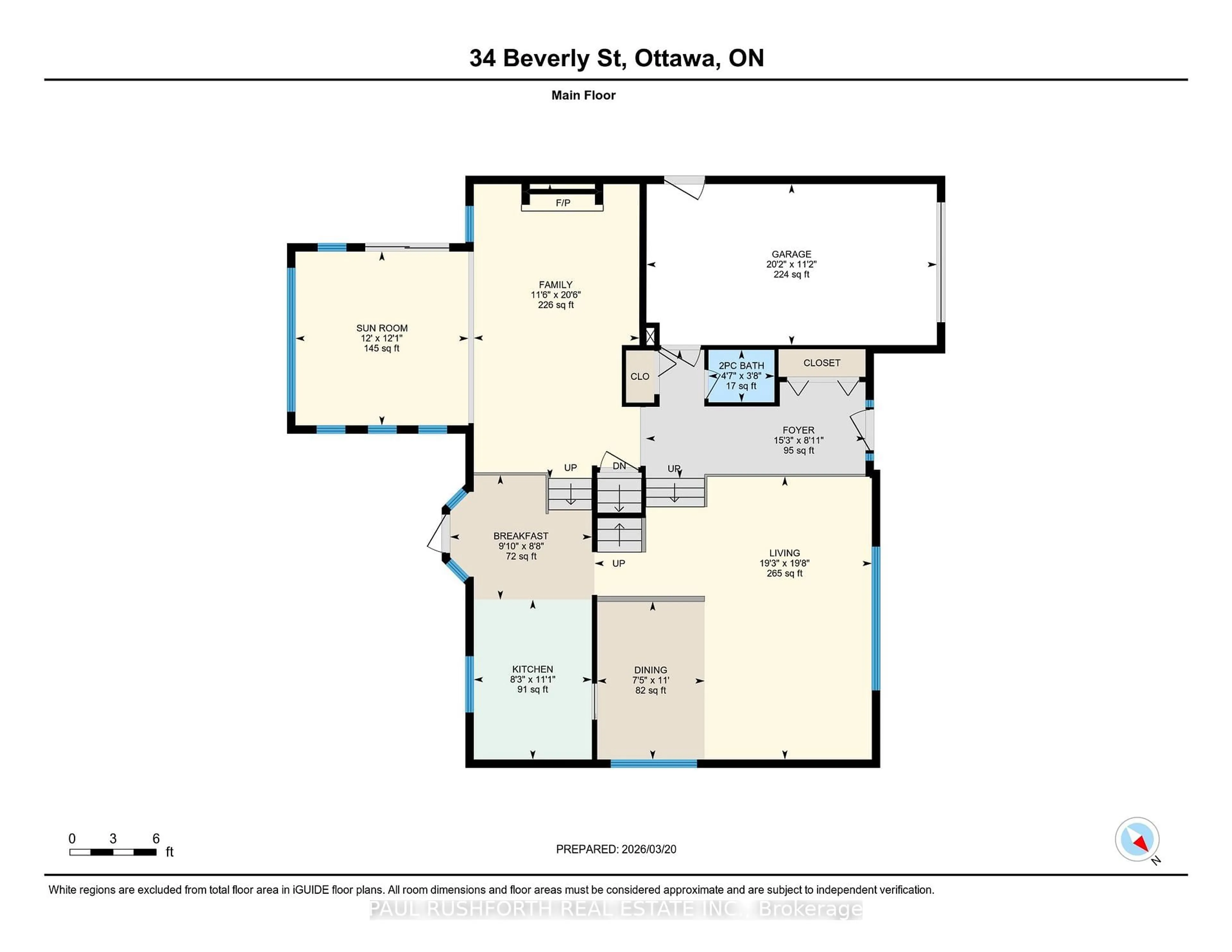 Floor plan for 34 Beverly St, Ottawa Ontario K2S 0S2