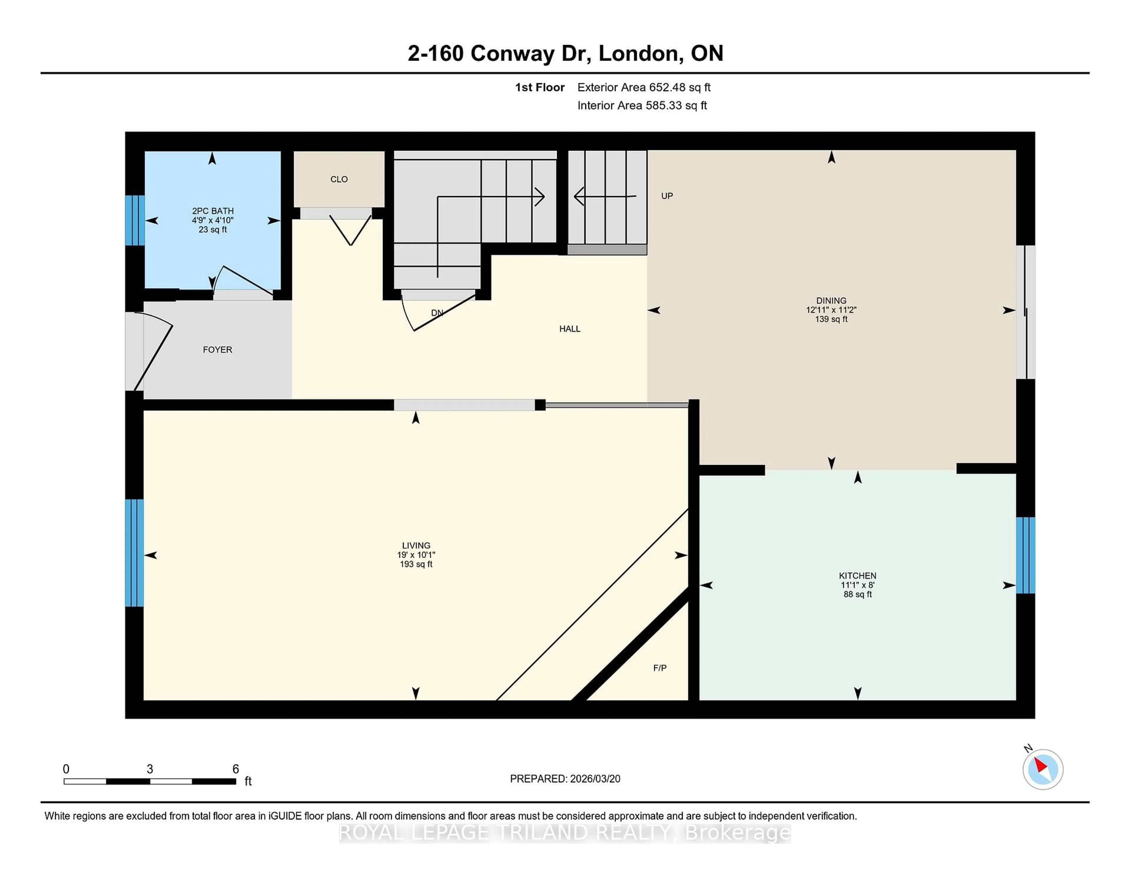 Floor plan for 160 Conway Dr #2, London South Ontario N6E 3M4
