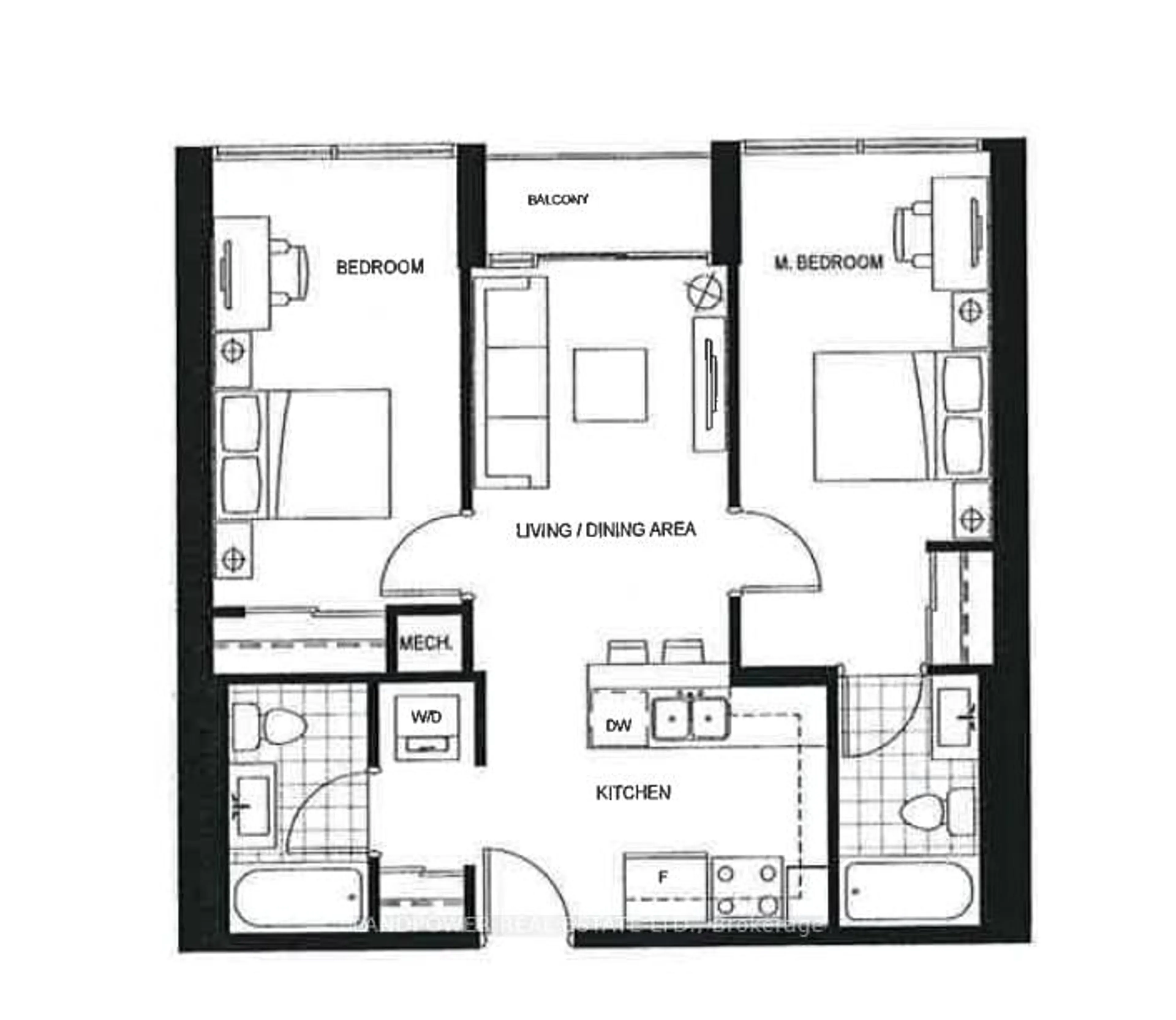 Floor plan for 251 Hemlock St #502, Waterloo Ontario N2L 3R4