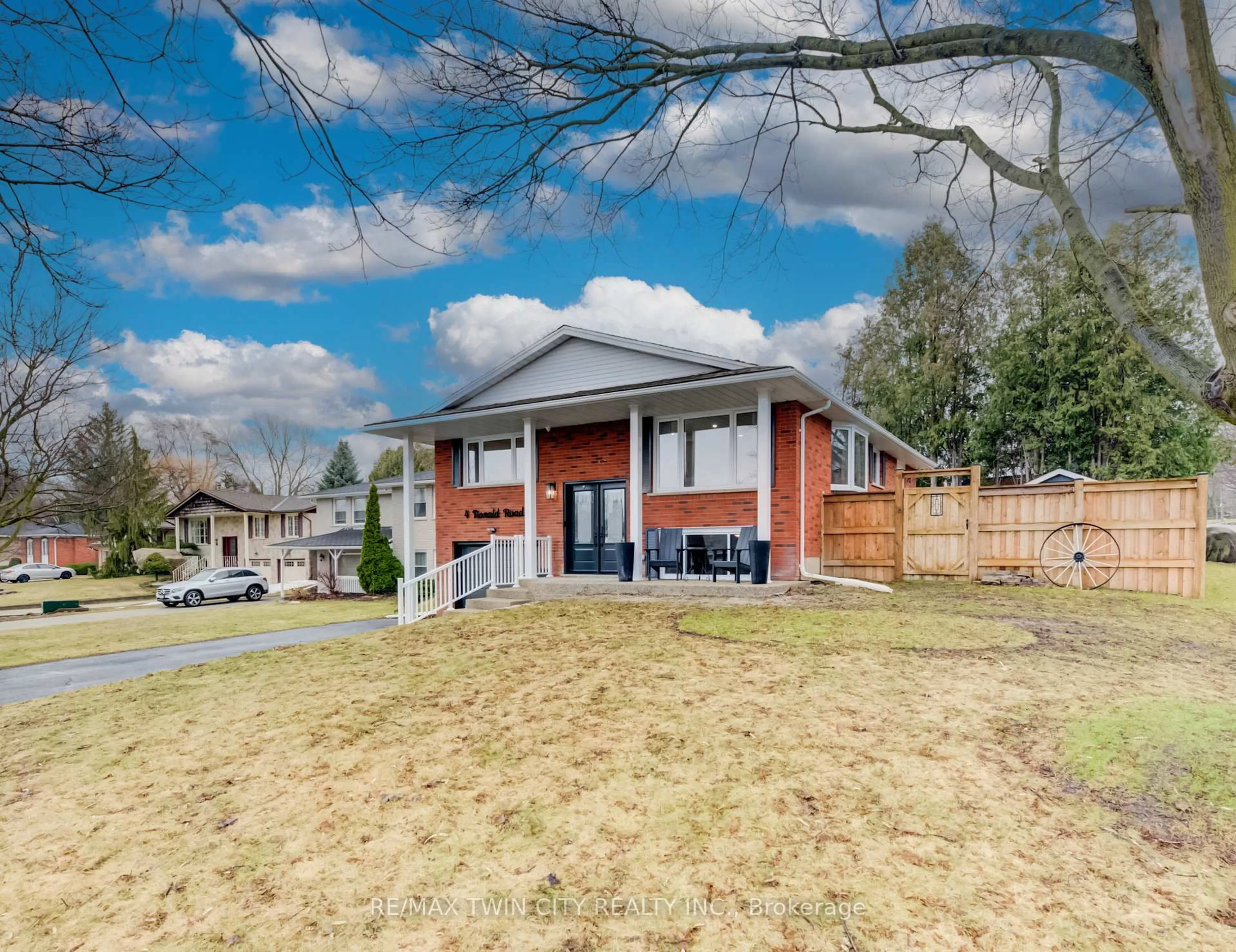 A pic from outside/outdoor area/front of a property/back of a property/a pic from drone, street for 4 Ronald Rd, Cambridge Ontario N1S 4N1