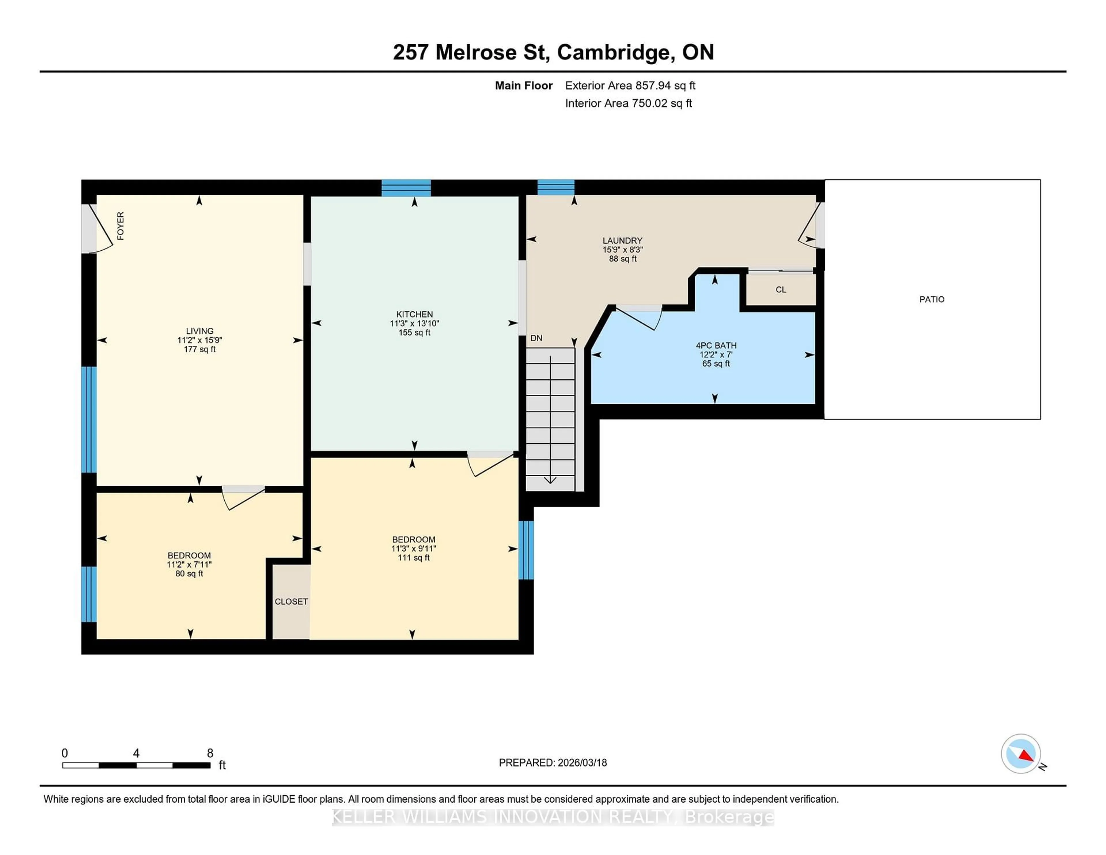 Floor plan for 257 Melrose St, Cambridge Ontario N3H 4A7