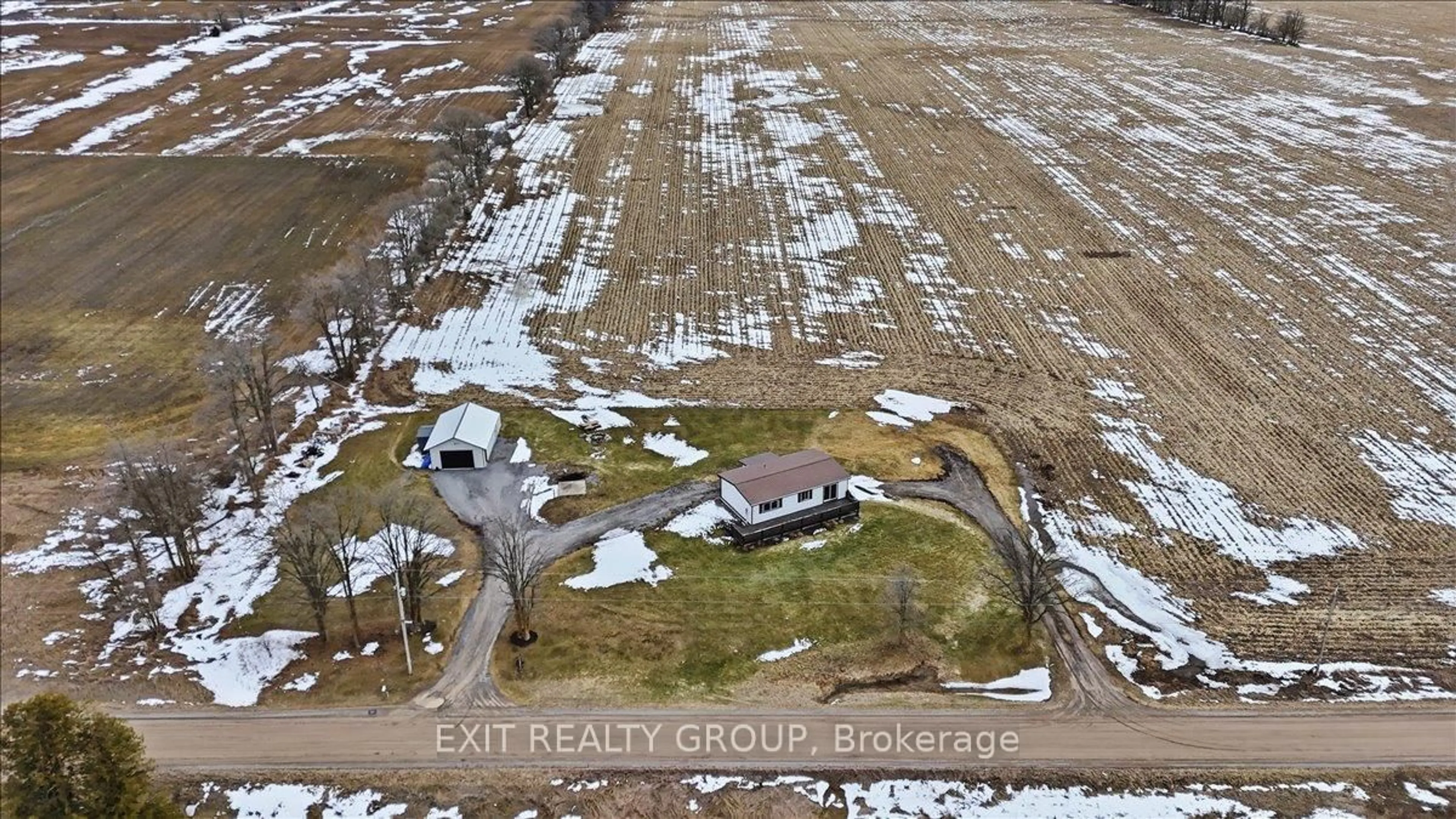 A pic from outside/outdoor area/front of a property/back of a property/a pic from drone, street for 391 Barrett Rd, Stirling Ontario K0K 3E0