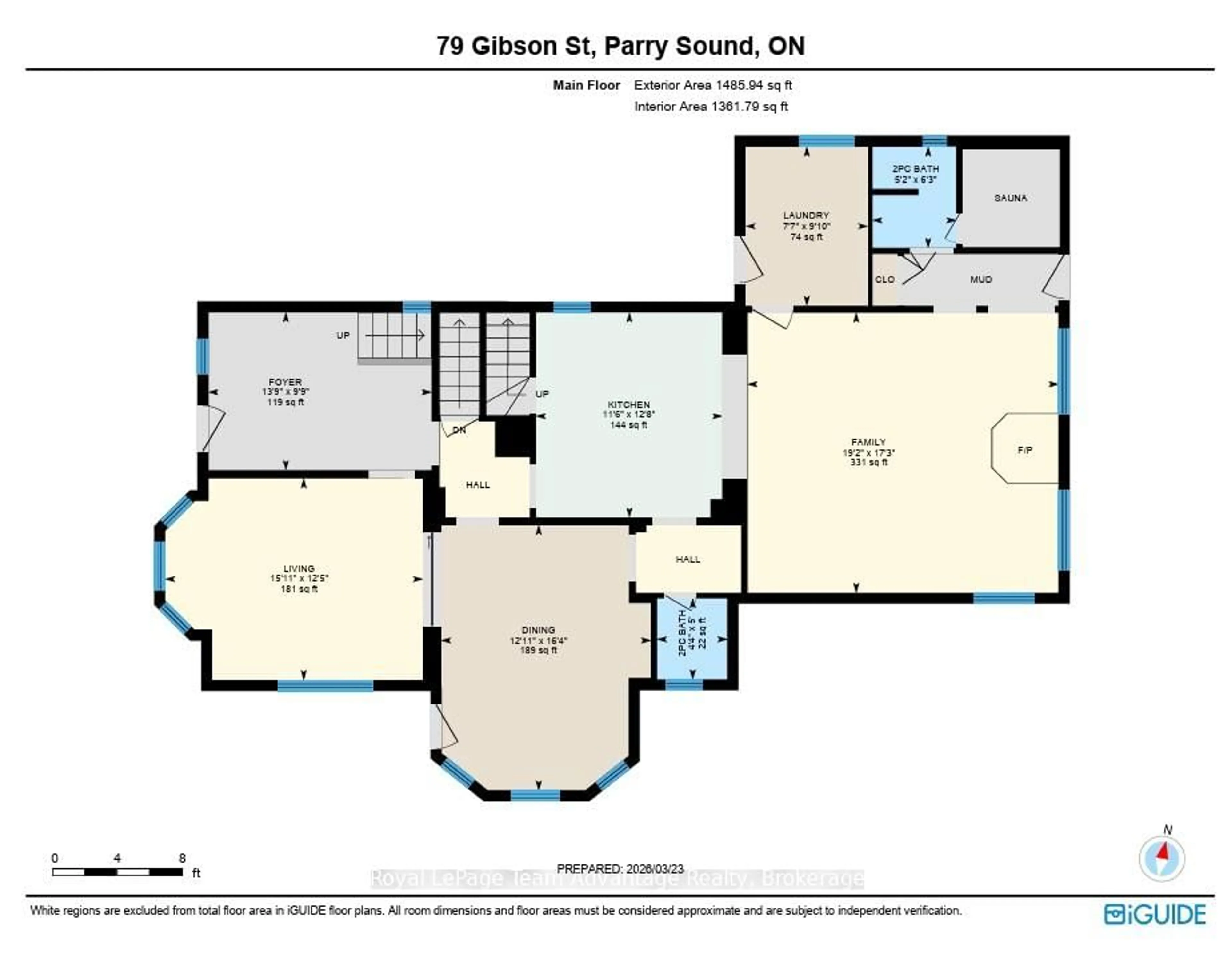 Floor plan for 79 Gibson St, Parry Sound Ontario P2A 1X4