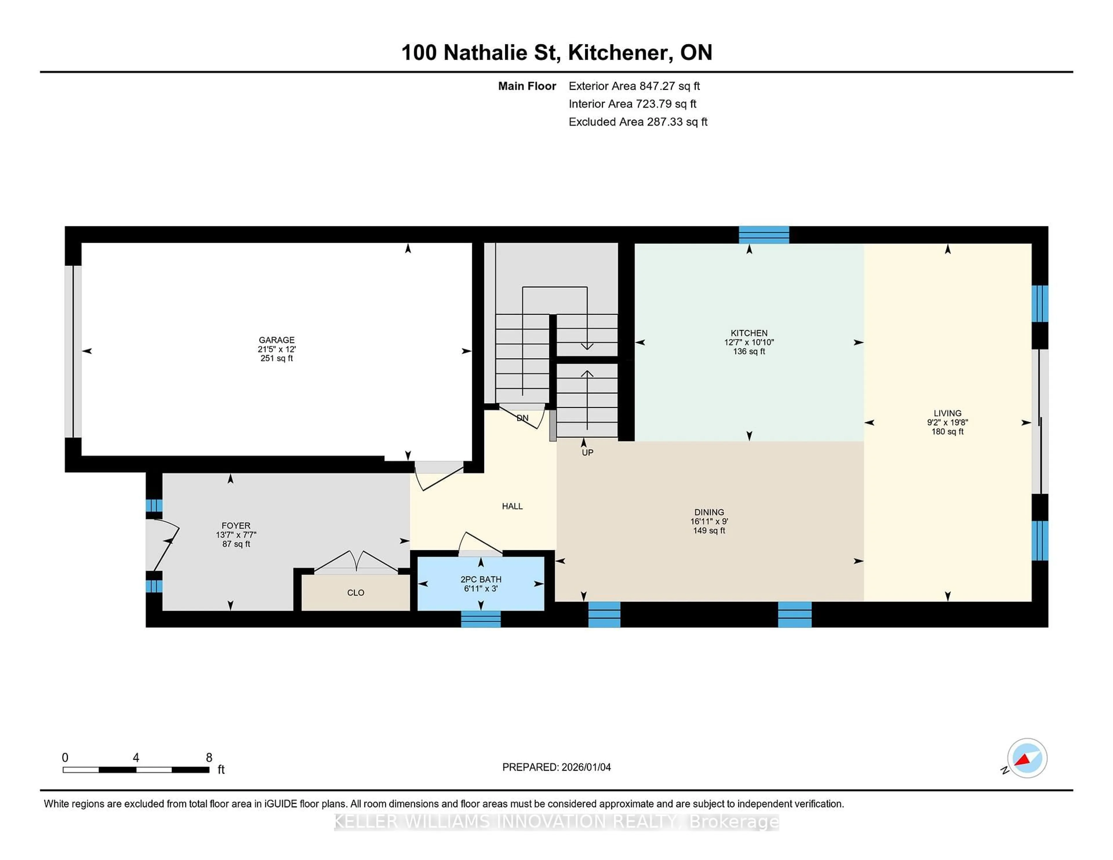 Floor plan for 100 Nathalie St, Waterloo Ontario N2E 0J1