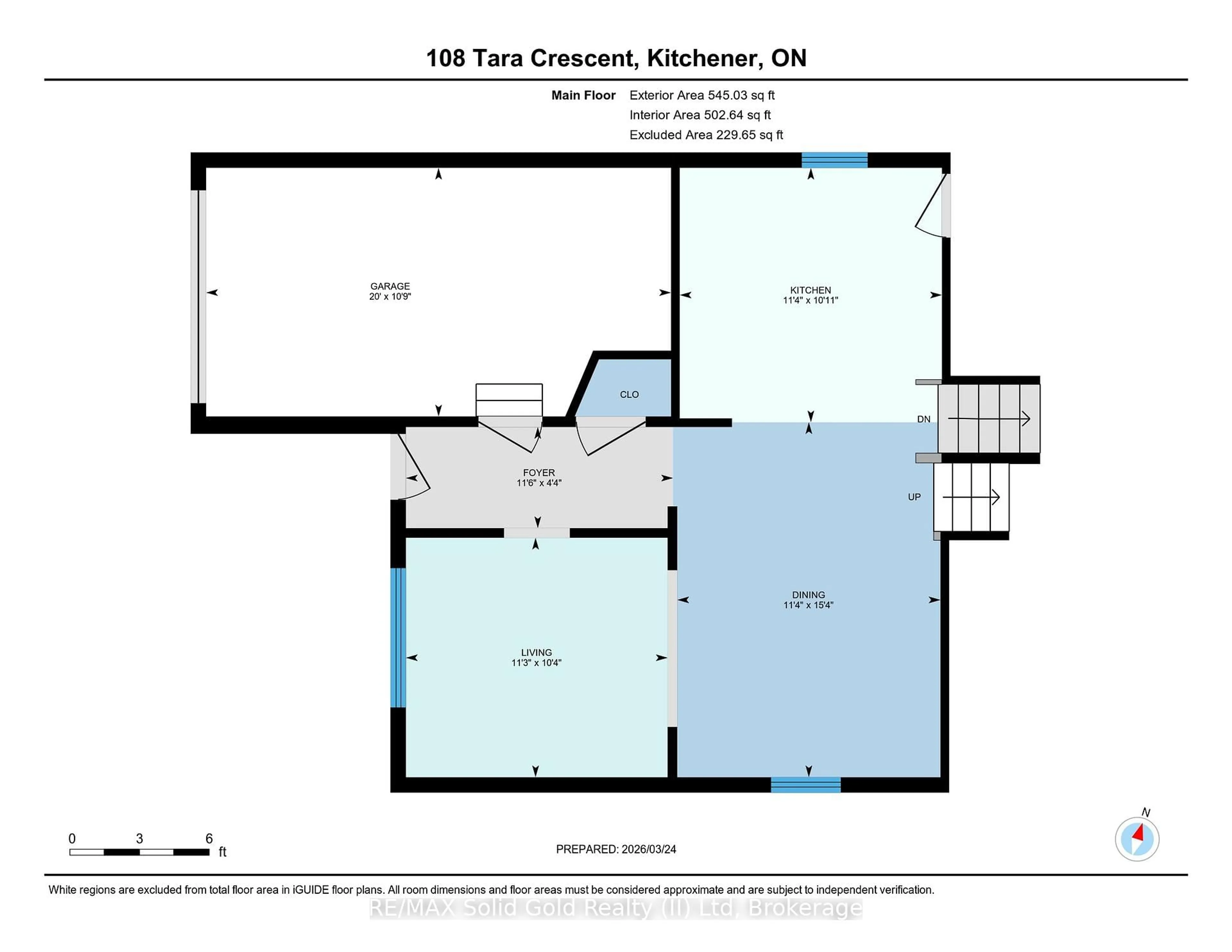 Floor plan for 108 Tara Cres, Kitchener Ontario N2E 3M1