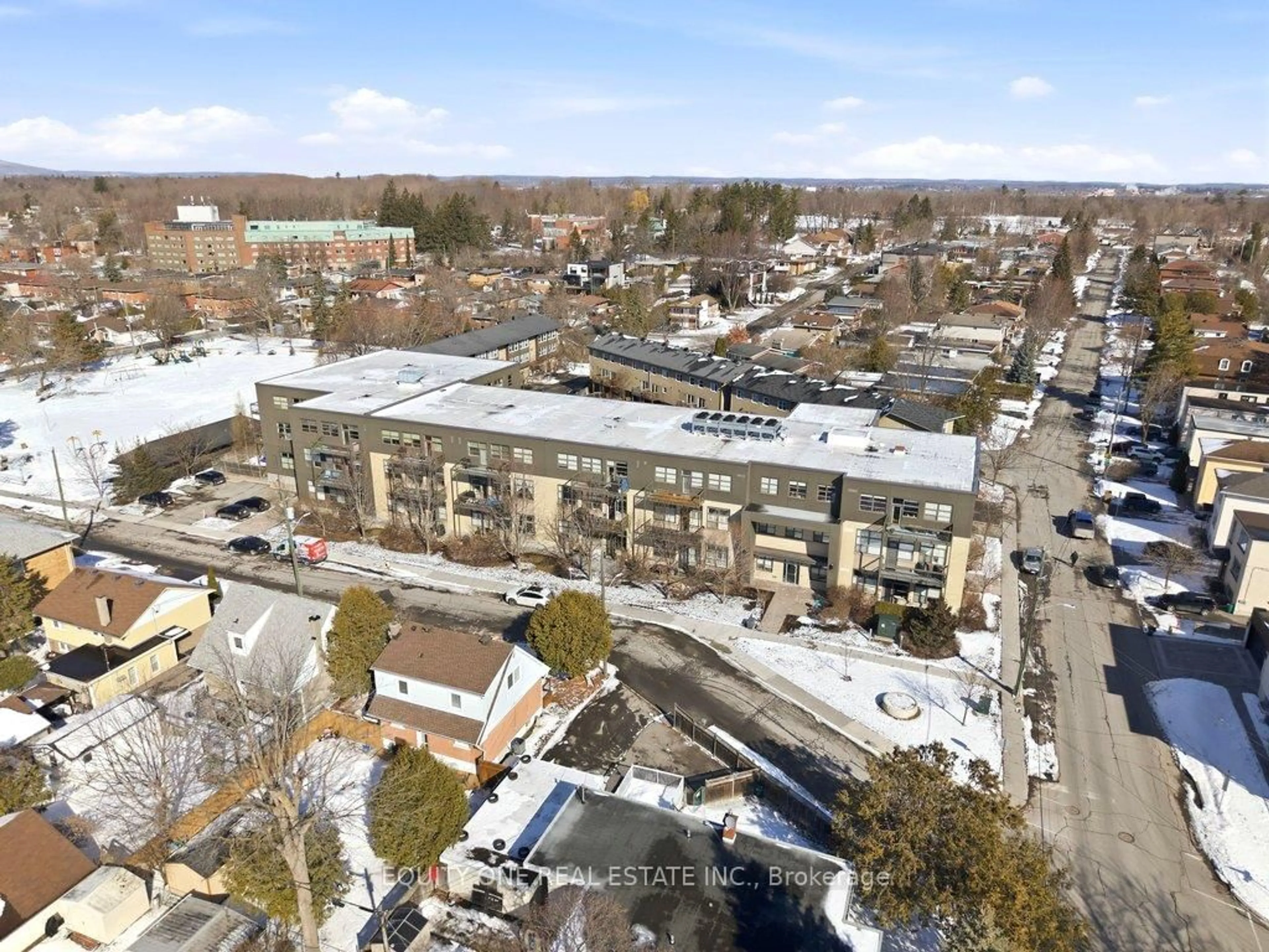 A pic from outside/outdoor area/front of a property/back of a property/a pic from drone, unknown for 345 St Denis St #203, Ottawa Ontario K1L 5J1