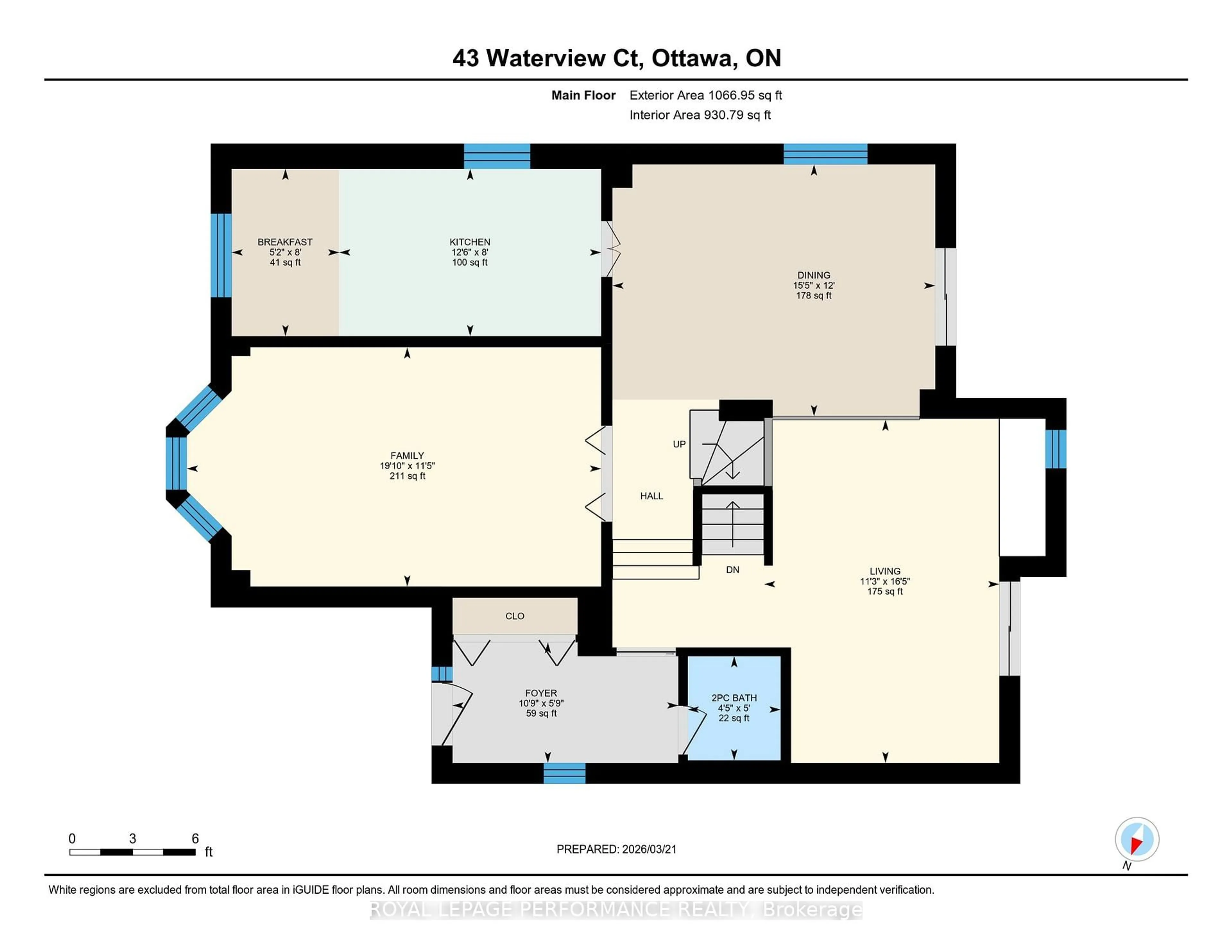 Floor plan for 43 Waterview Crt, Ottawa Ontario K1V 0H5