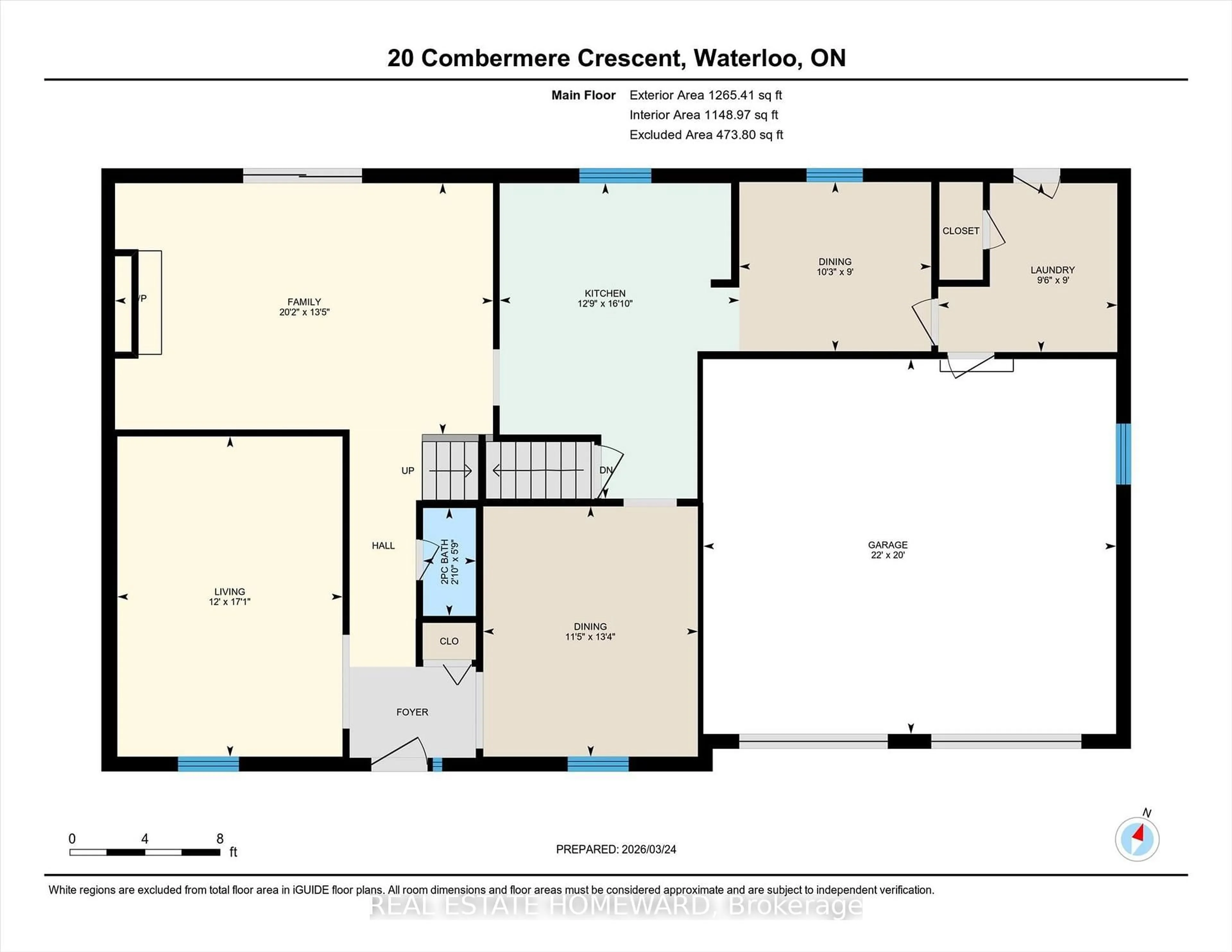 Floor plan for 20 Combermere Cres, Waterloo Ontario N2L 5B1