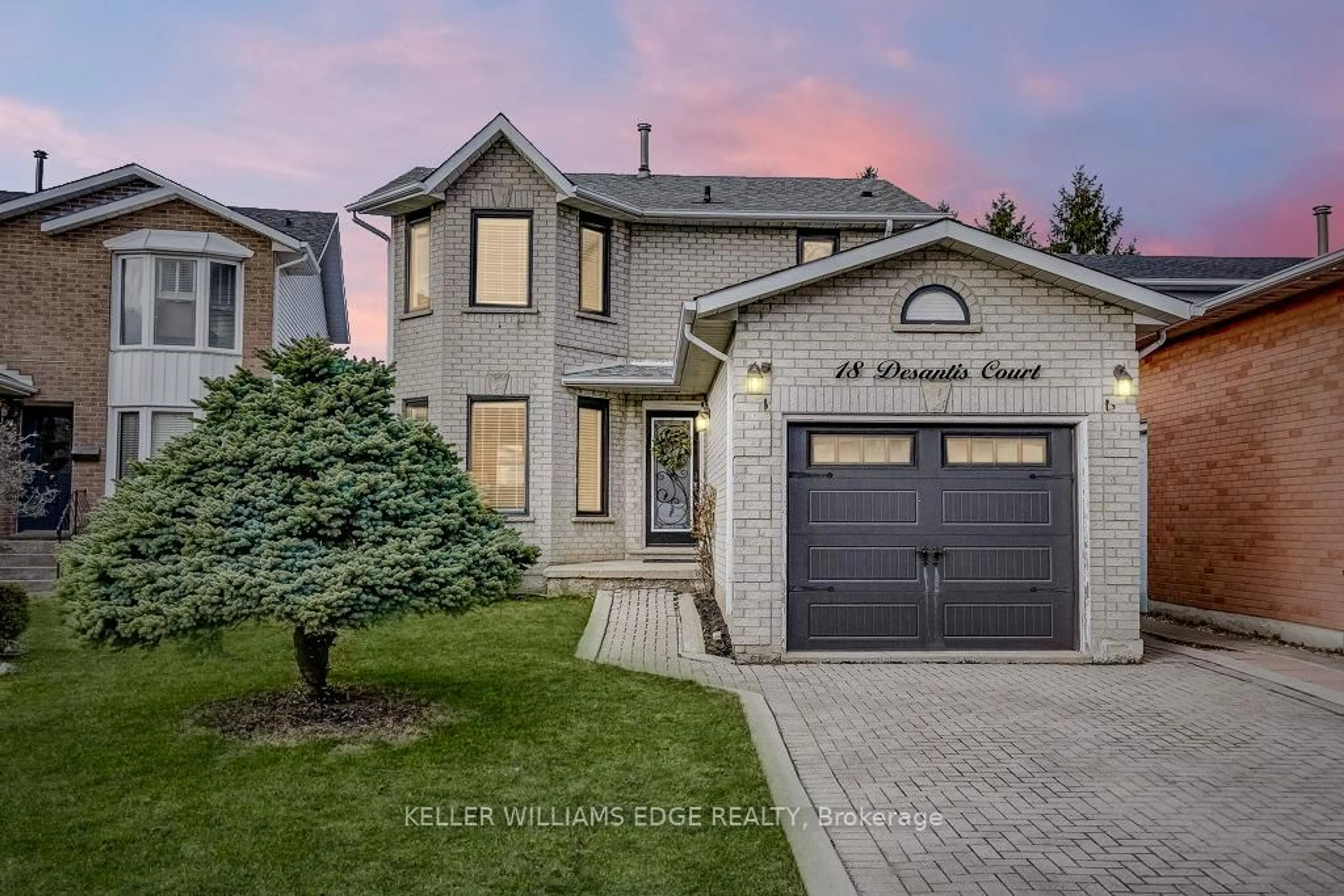 Home with brick exterior material, street for 18 Desantis Crt, Hamilton Ontario L8W 3A9