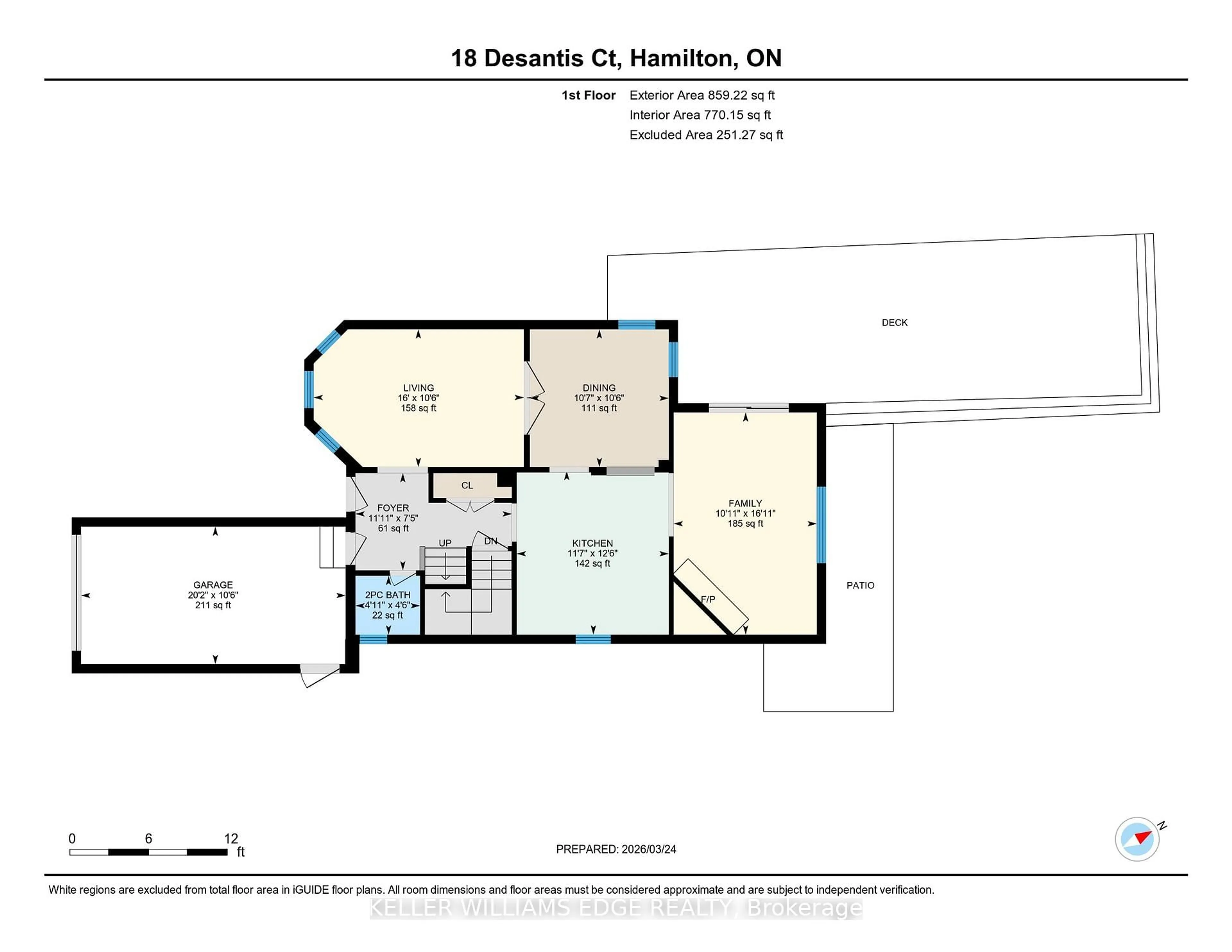 Floor plan for 18 Desantis Crt, Hamilton Ontario L8W 3A9