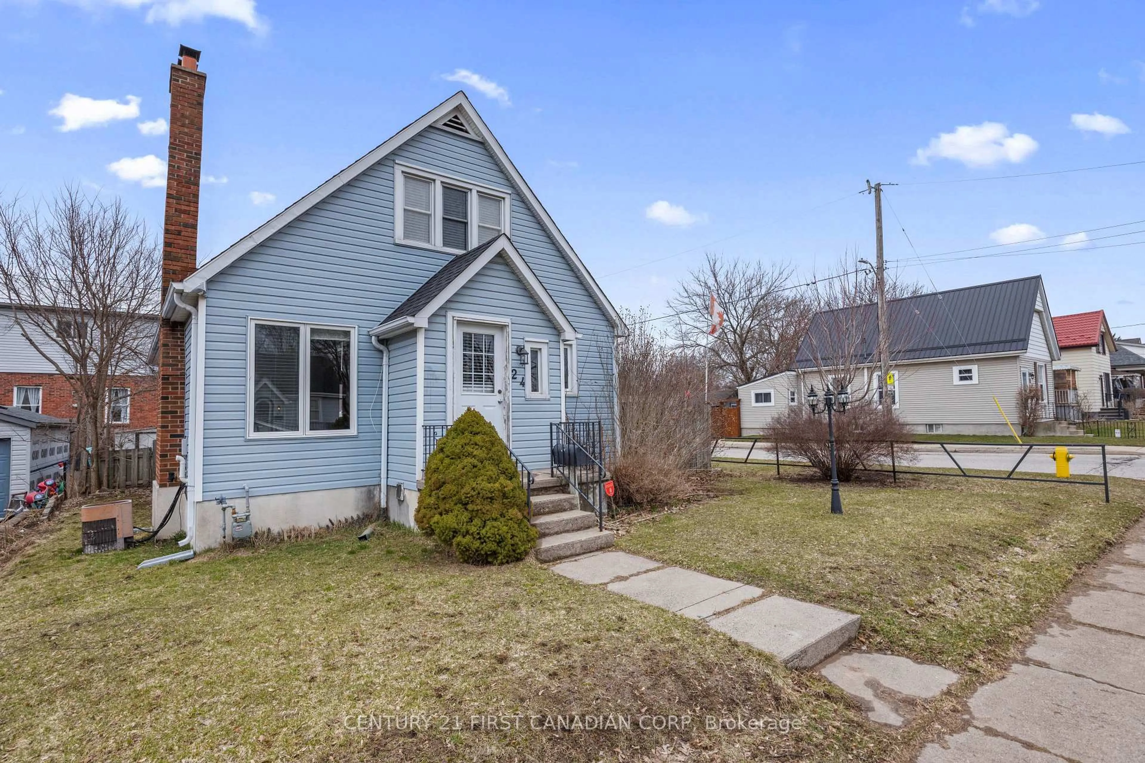 Home with vinyl exterior material, street for 24 Terrence St, London East Ontario N5Z 1C1
