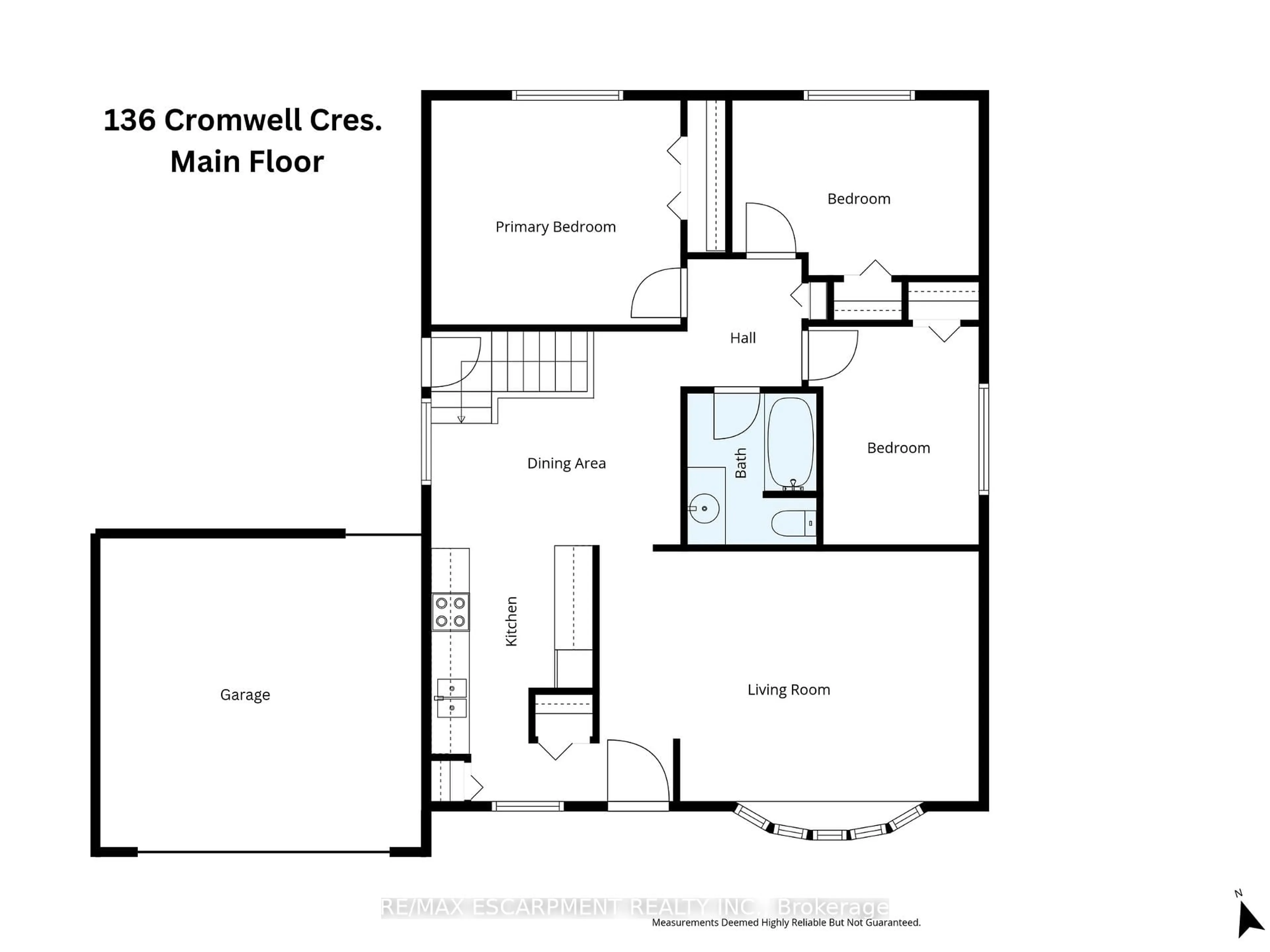 Floor plan for 136 Cromwell Cres, Hamilton Ontario L8G 2G2
