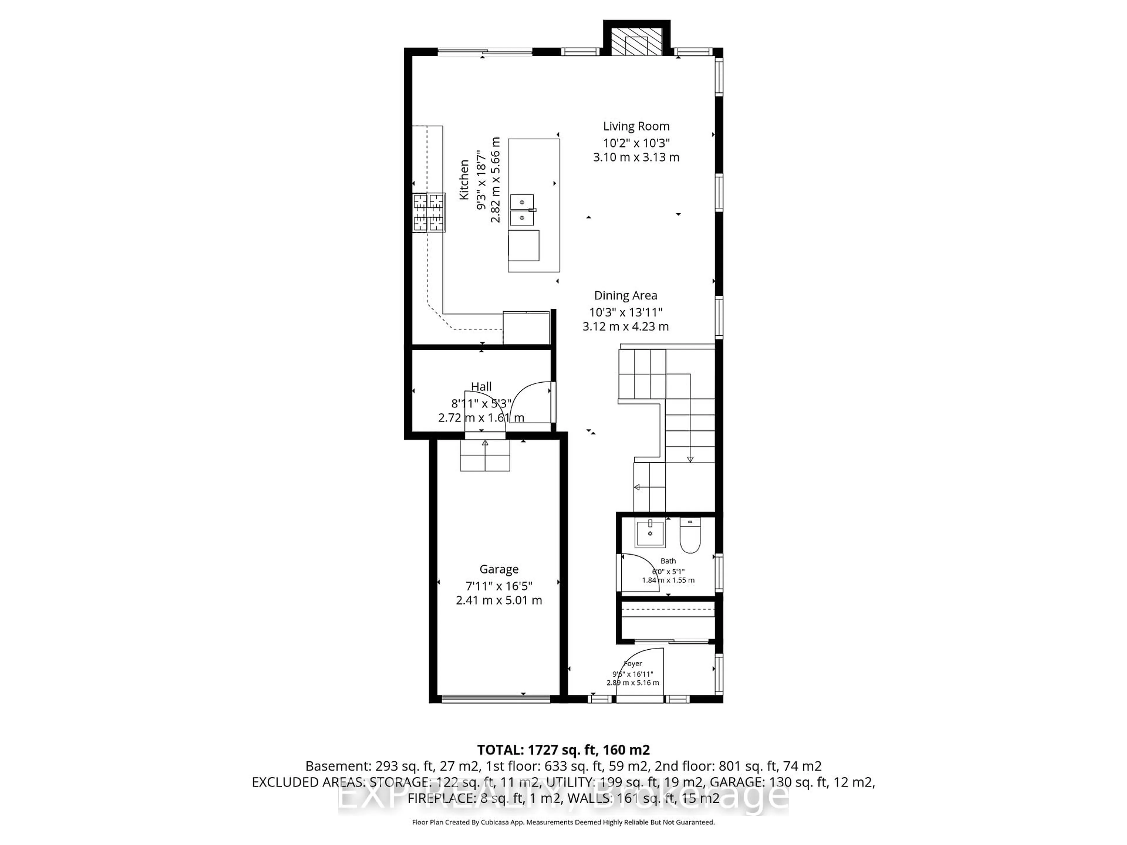 Floor plan for 213 Belleek Lane, Ottawa Ontario K2J 6G2
