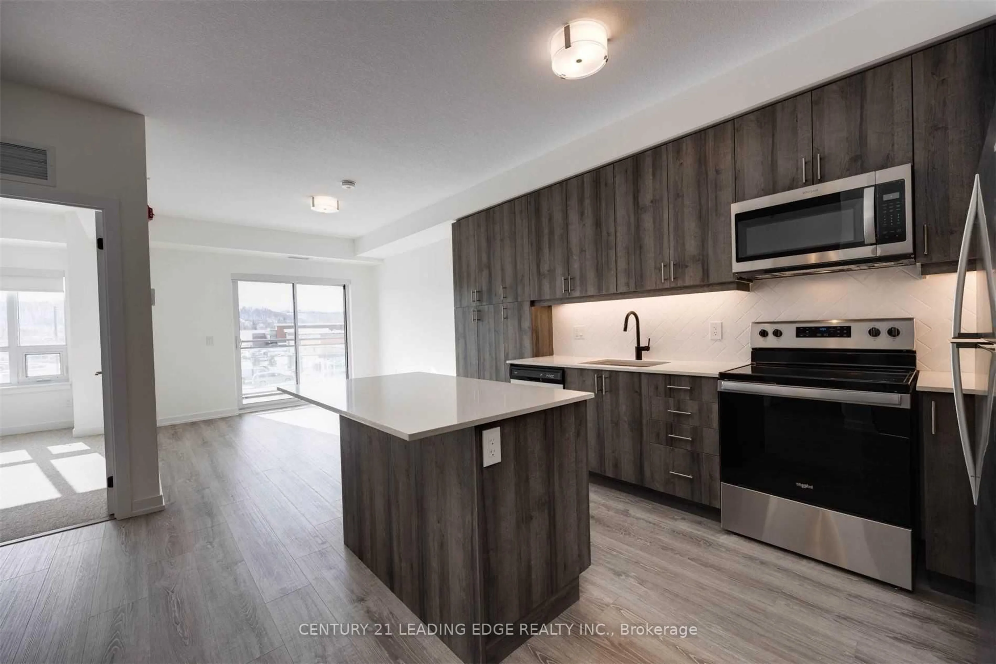 Open concept kitchen, wood/laminate floor for 121 hwy 8 Rd #314, Hamilton Ontario L8G 0A3