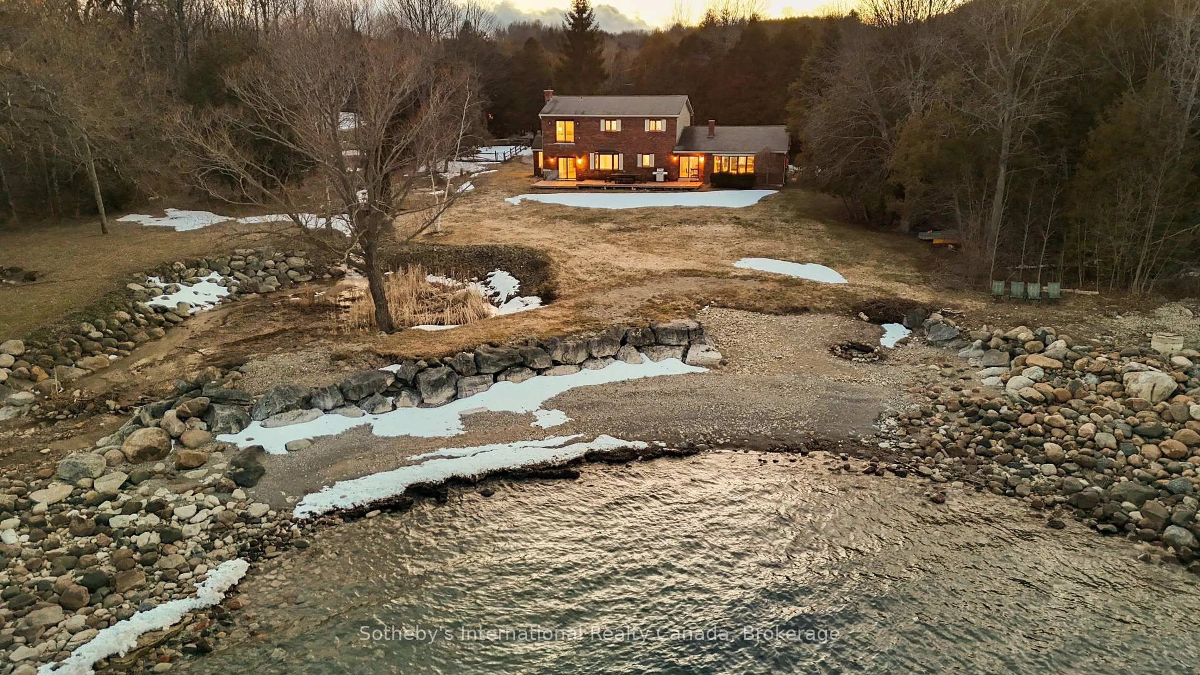 A pic from outside/outdoor area/front of a property/back of a property/a pic from drone, water/lake/river/ocean view for 158523 7th Line, Meaford Ontario N4L 1W5
