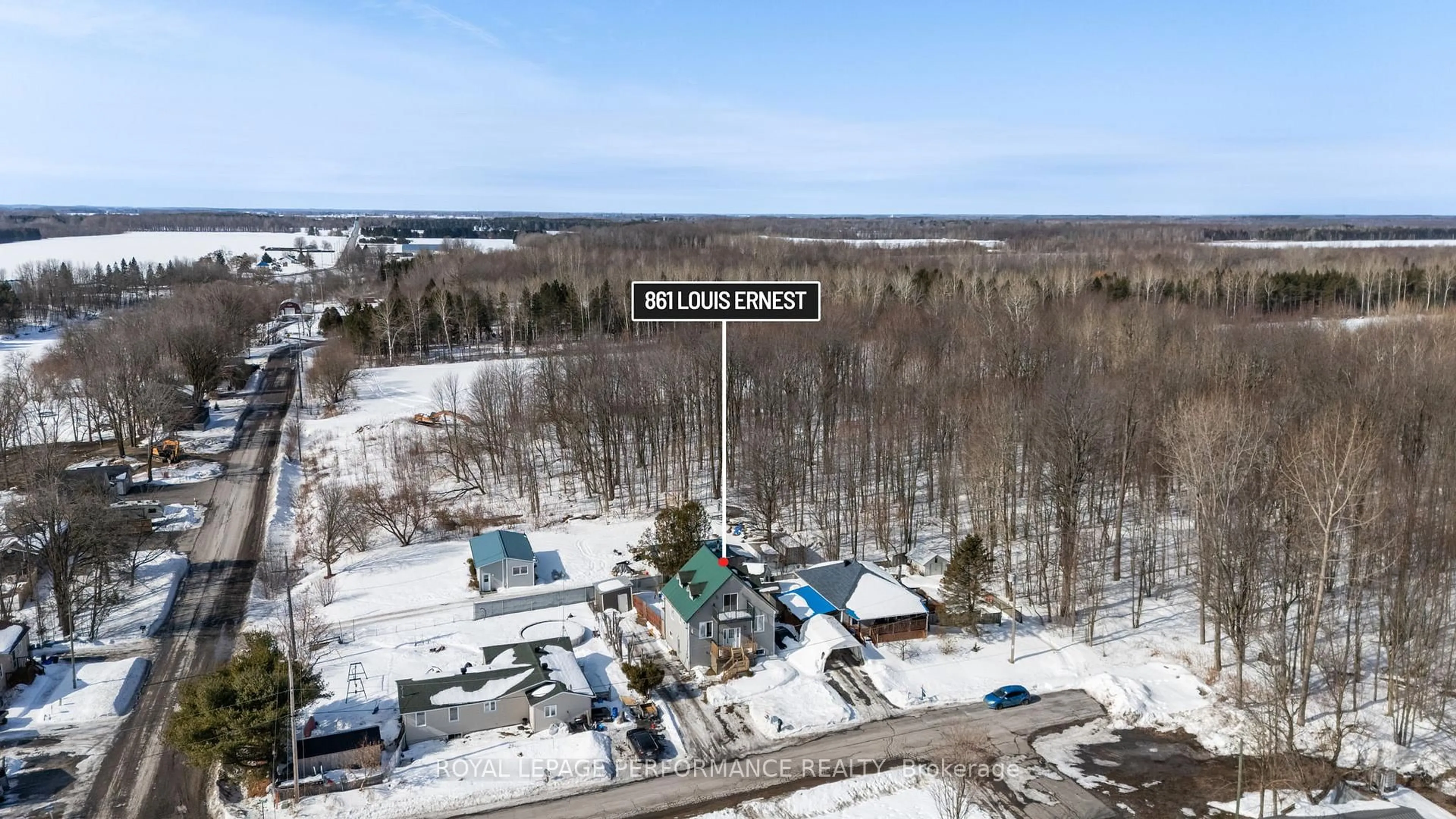 A pic from outside/outdoor area/front of a property/back of a property/a pic from drone, building for 861 Louis Ernest Rd, The Nation Ontario K0A 1M0