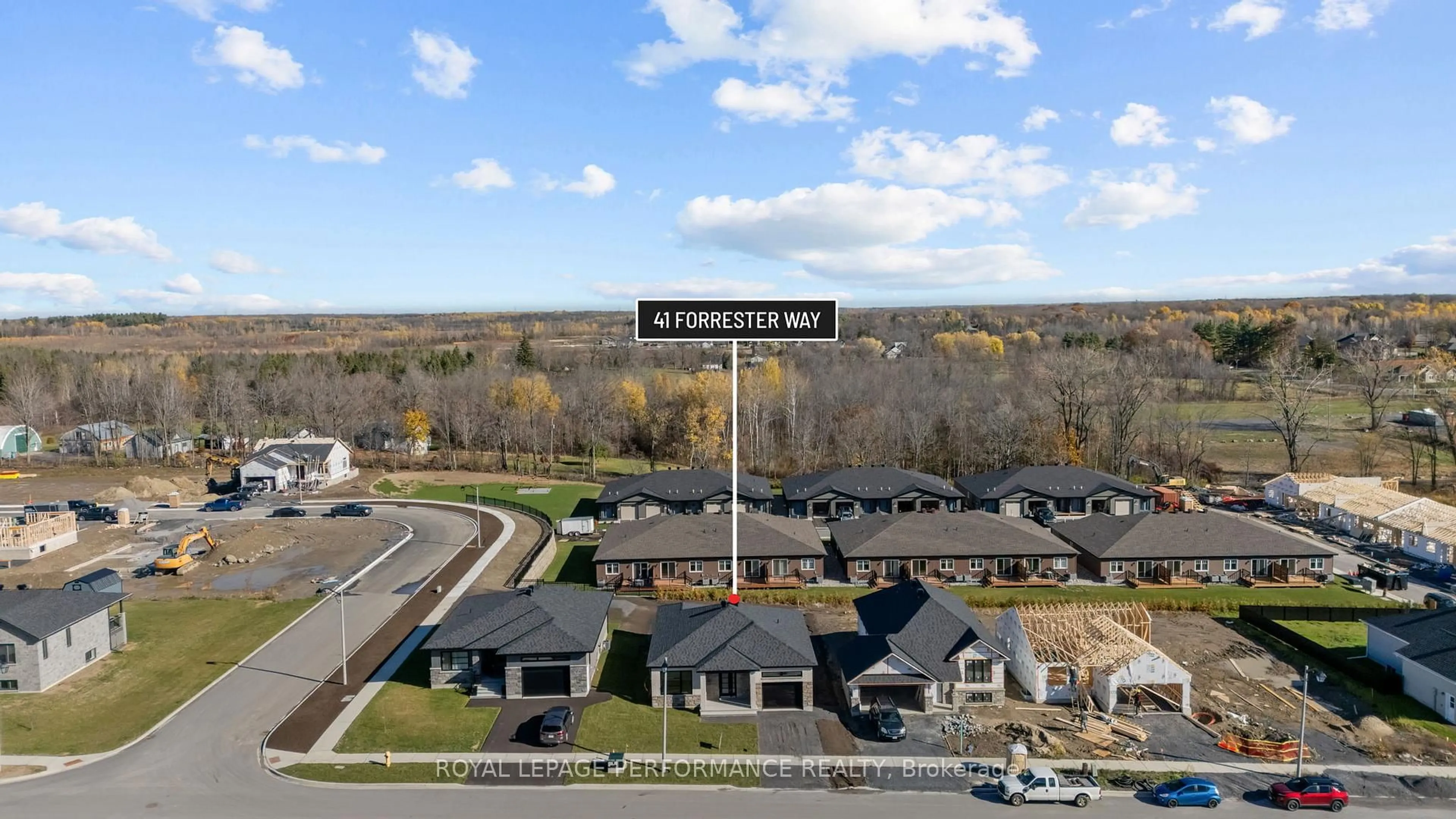 A pic from outside/outdoor area/front of a property/back of a property/a pic from drone, street for 41 Forrester Way, South Stormont Ontario K0C 1P0