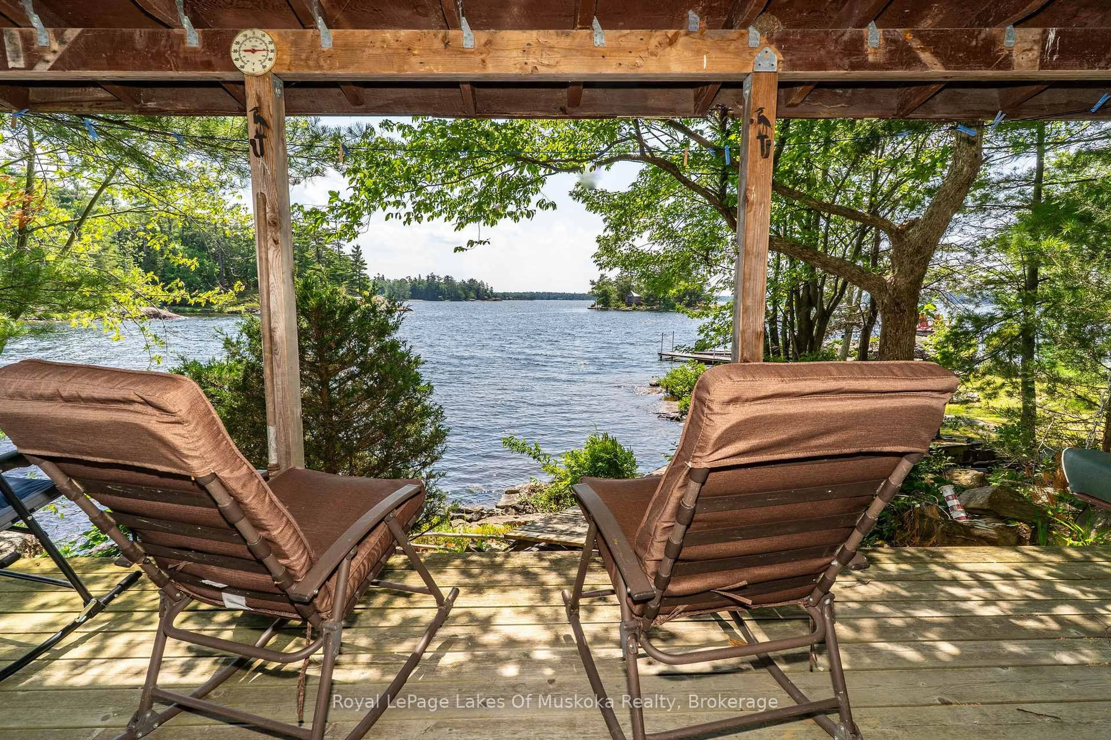 Patio, water/lake/river/ocean view for 1 Island 2SL Island, Gravenhurst Ontario P1P 1R1
