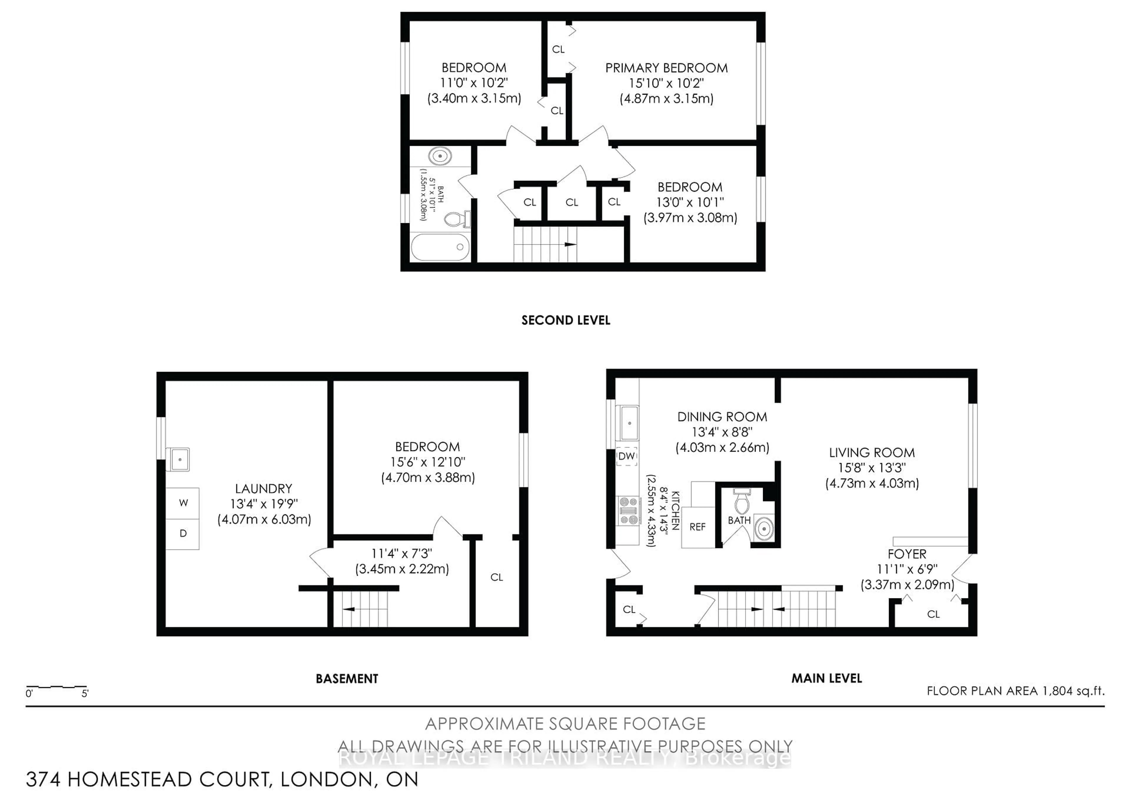 Floor plan for 374 Homestead Crt, London North Ontario N6G 2E9