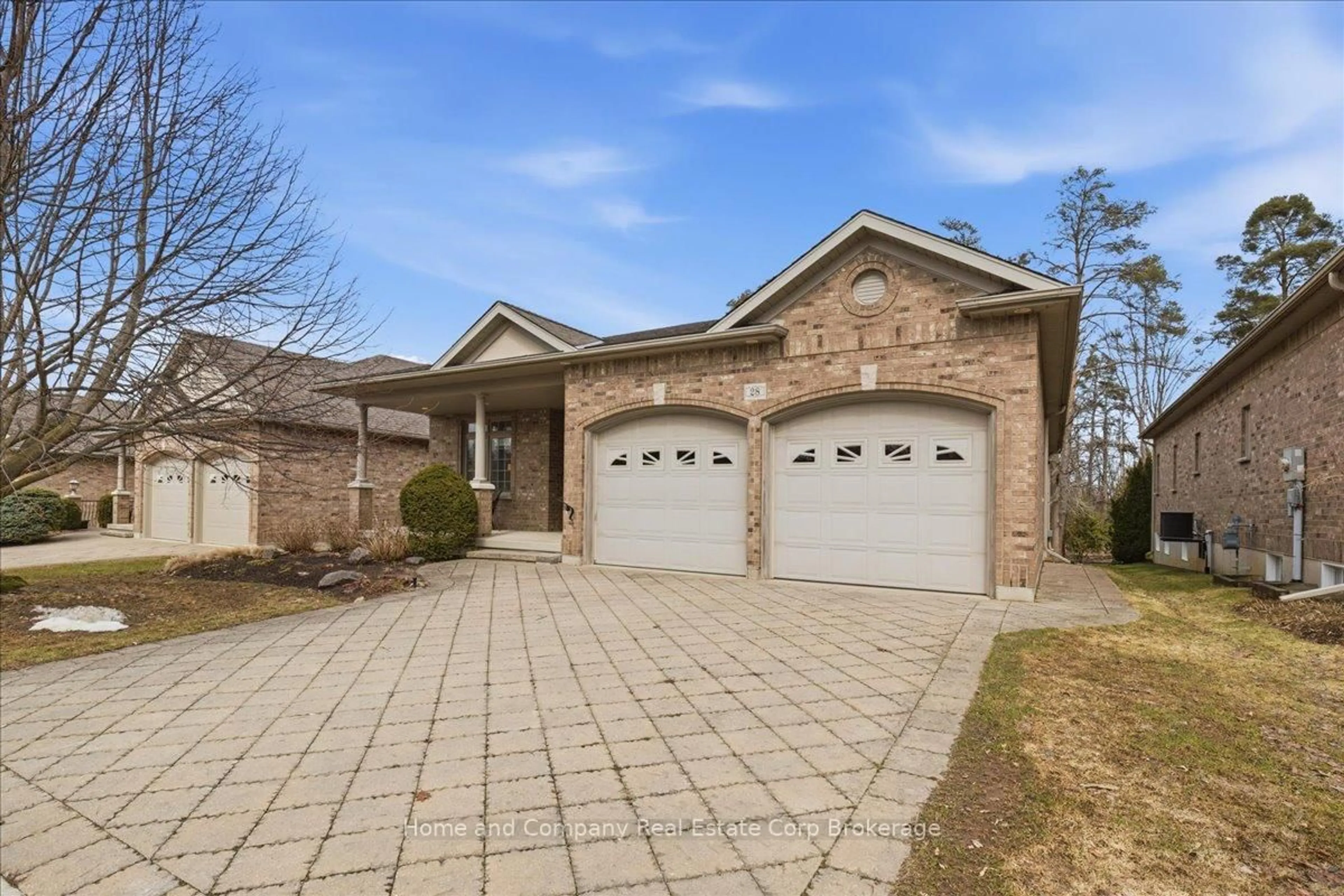 Home with brick exterior material, street for 28 North Pointe Dr, Stratford Ontario N5A 8C3