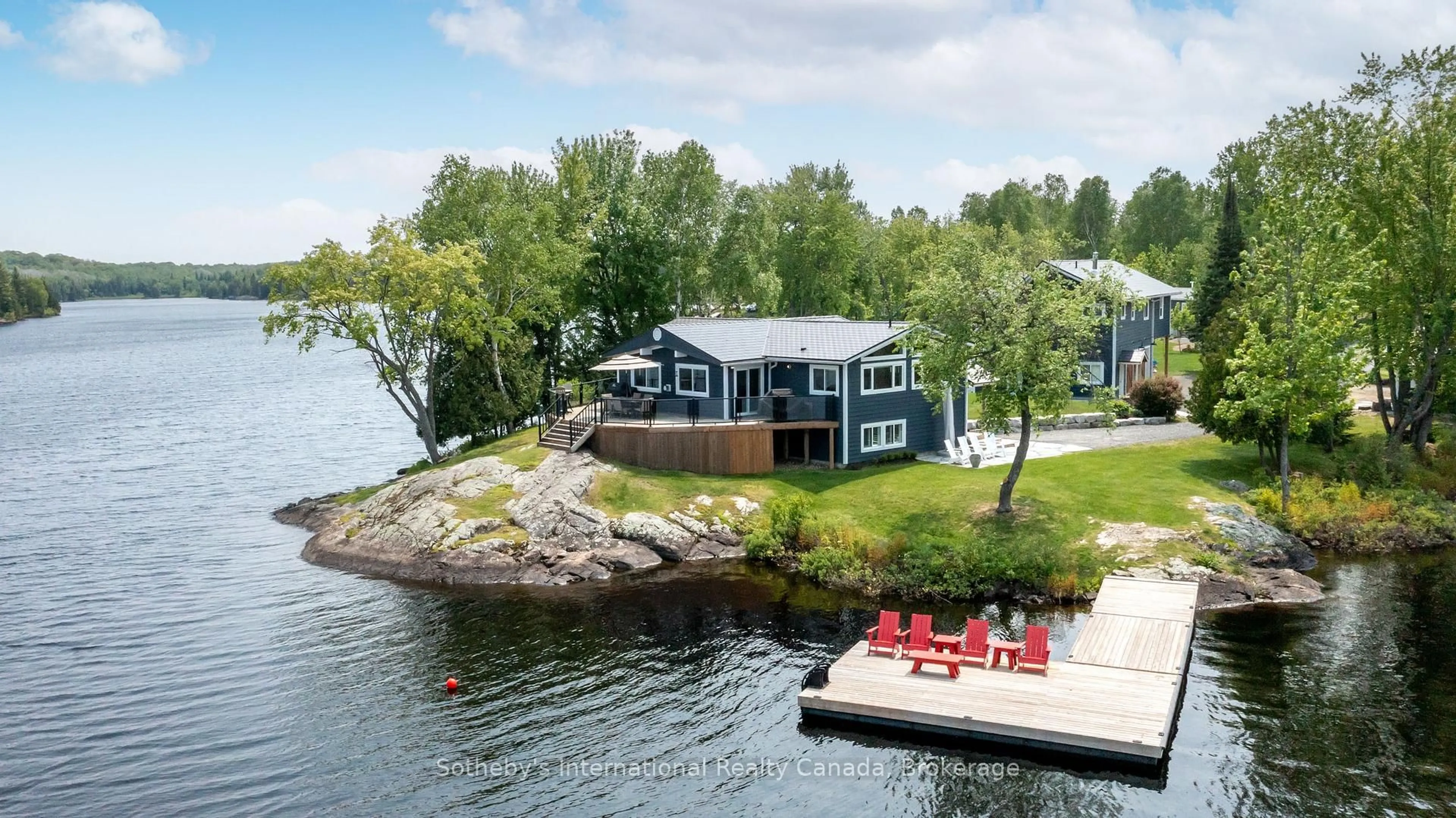 A pic from outside/outdoor area/front of a property/back of a property/a pic from drone, water/lake/river/ocean view for 11D Bears Paw, Whitestone Ontario P0A 1G0