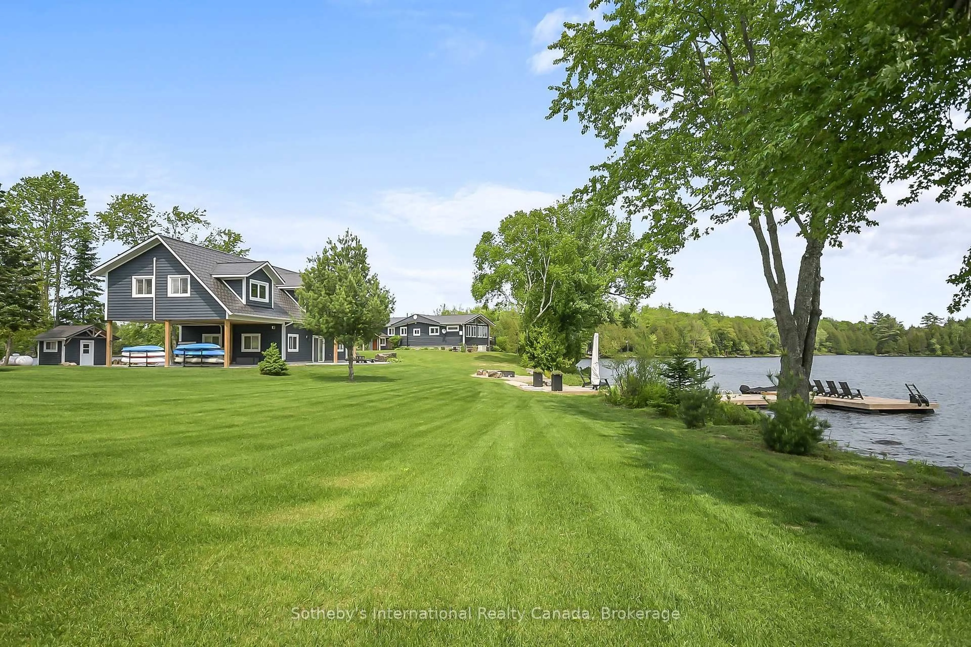 A pic from outside/outdoor area/front of a property/back of a property/a pic from drone, water/lake/river/ocean view for 11D Bears Paw, Whitestone Ontario P0A 1G0