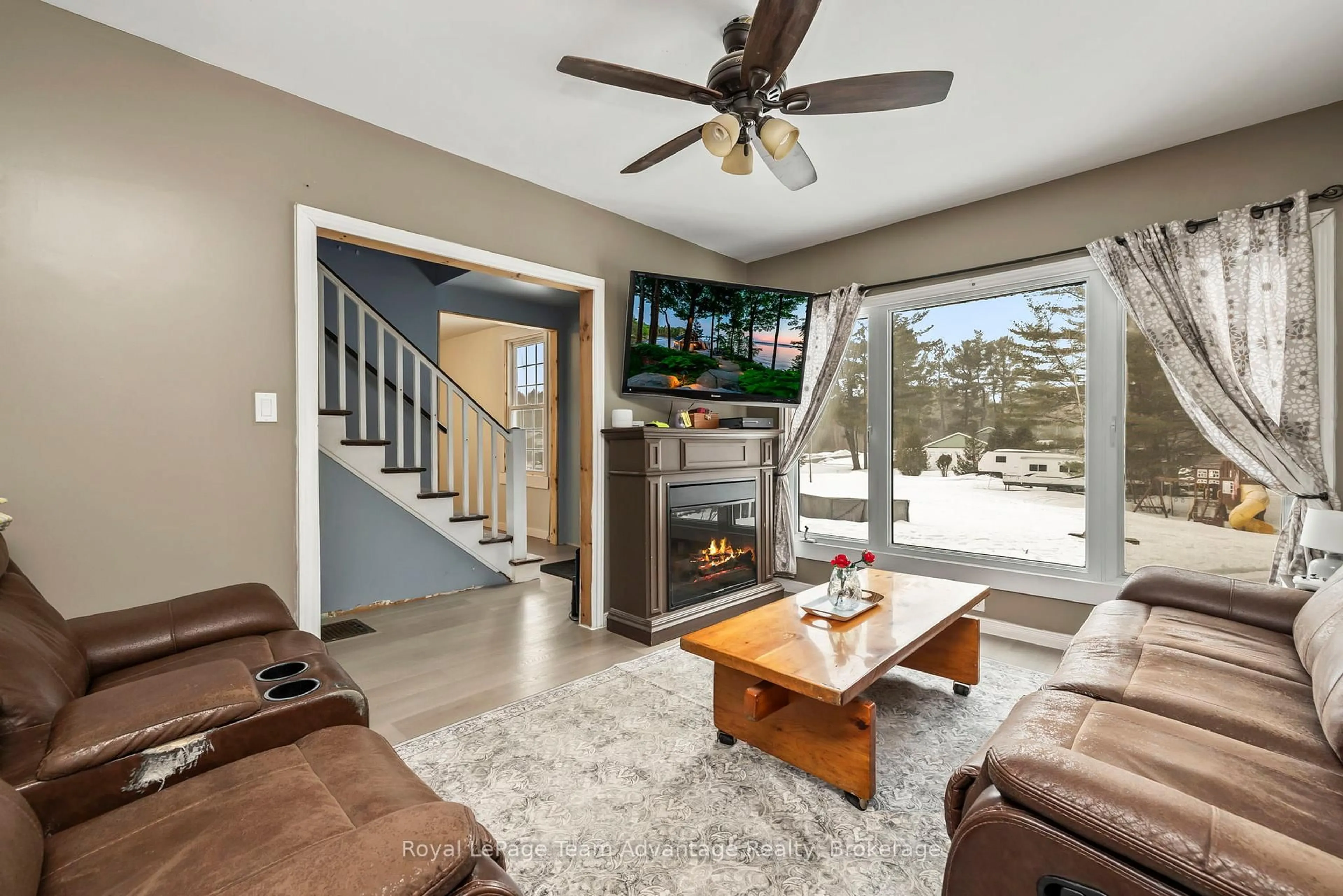 Living room with furniture, unknown for 5 Murray Point Rd, McDougall Ontario P2A 2W9