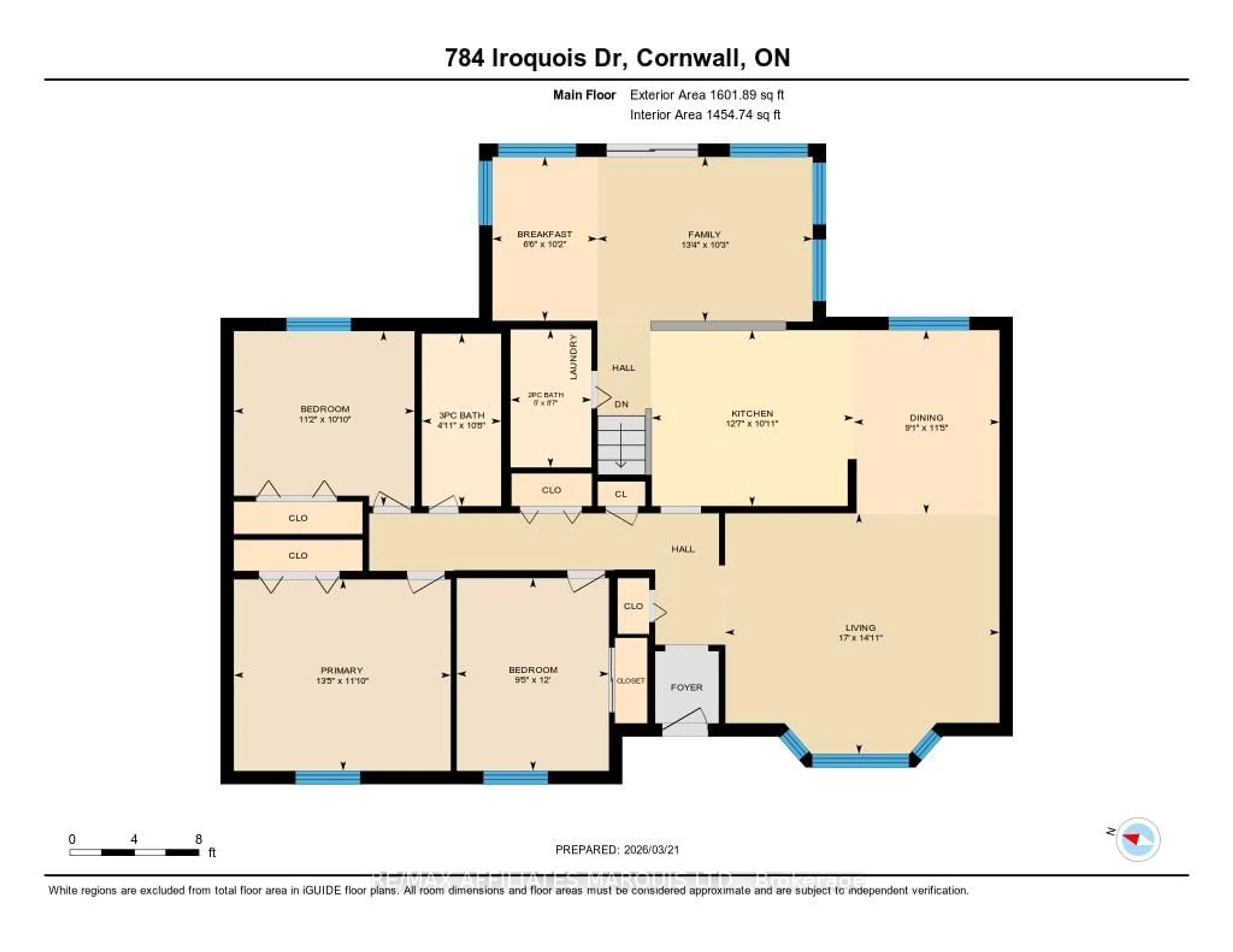 Floor plan for 784 Iroquois Dr, Cornwall Ontario K6H 5C5