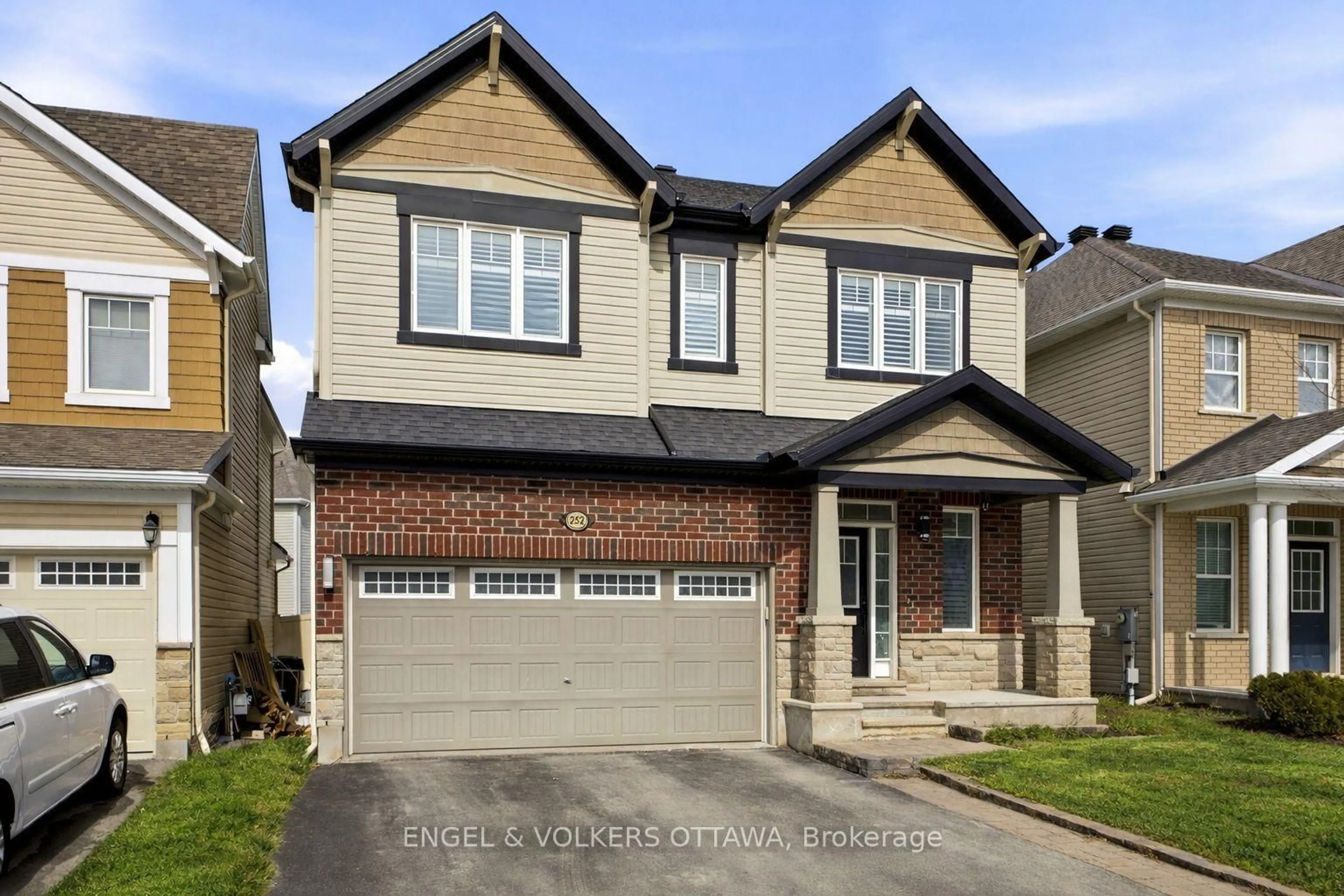 Home with brick exterior material, street for 252 Rue Des Soldats Riendeau St, Ottawa Ontario K2J 5Z4