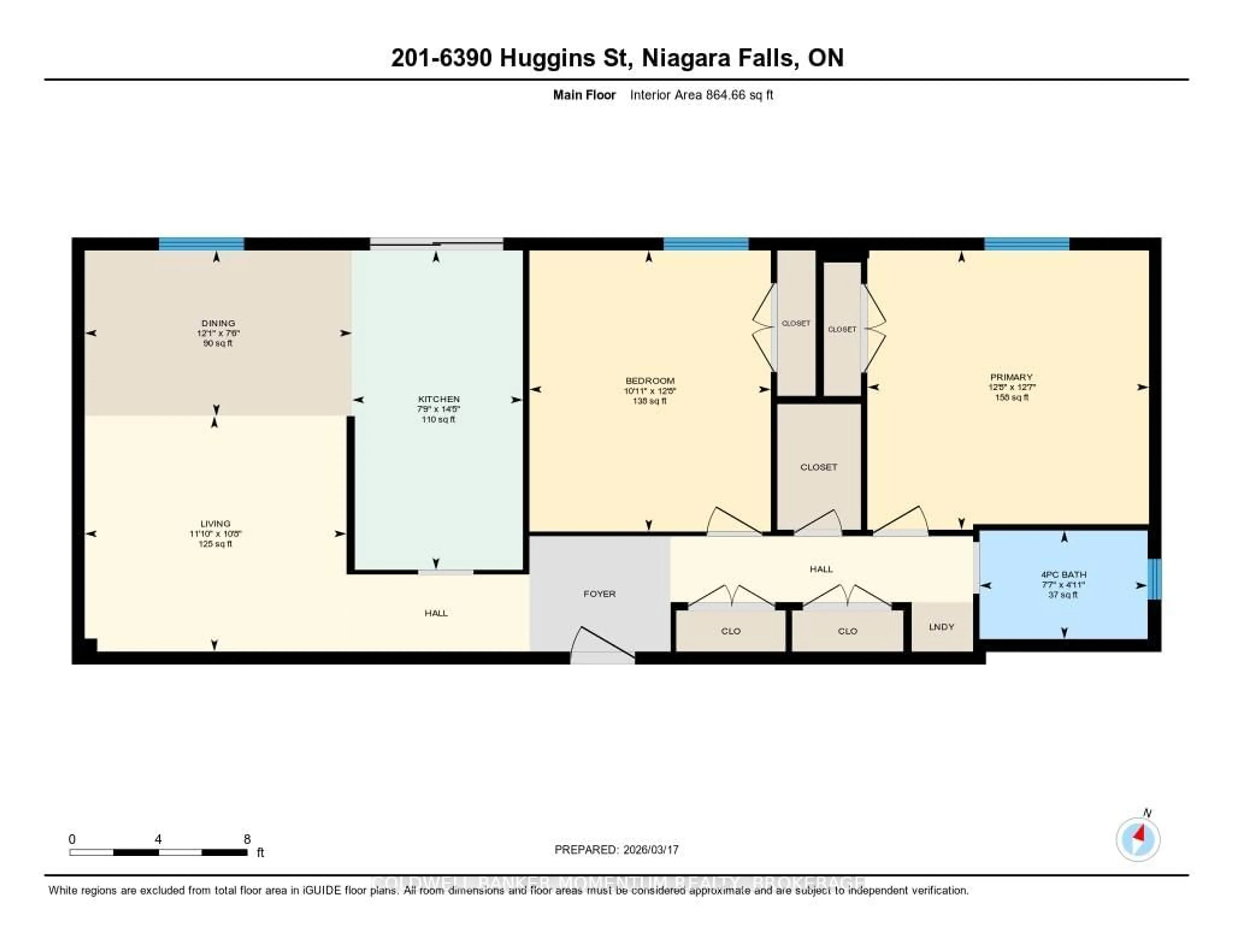 Floor plan for 6390 Huggins St #201, Niagara Falls Ontario L2J 1H1