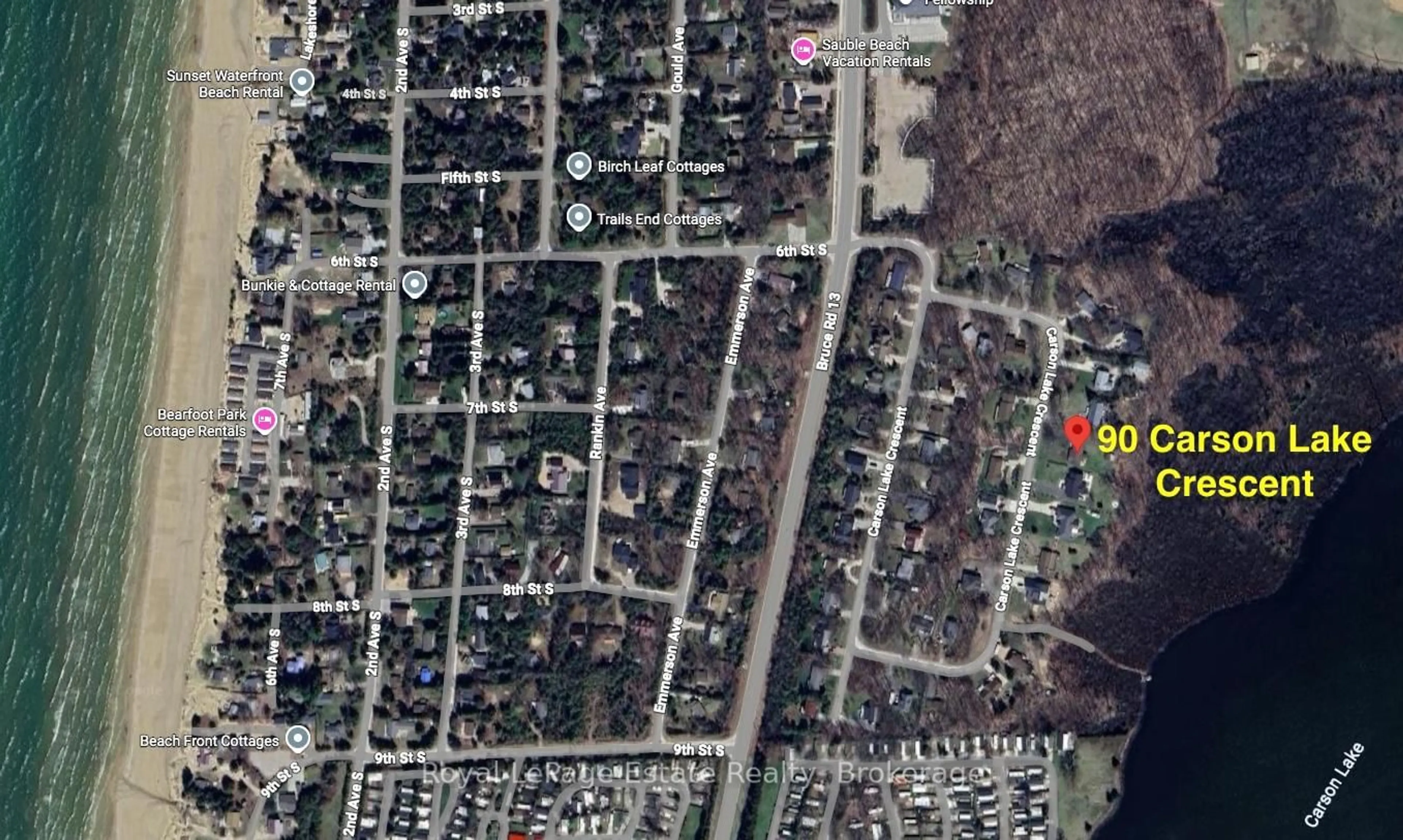 Picture of a map for 90 Carson Lake Cres, South Bruce Peninsula Ontario N0H 2G0