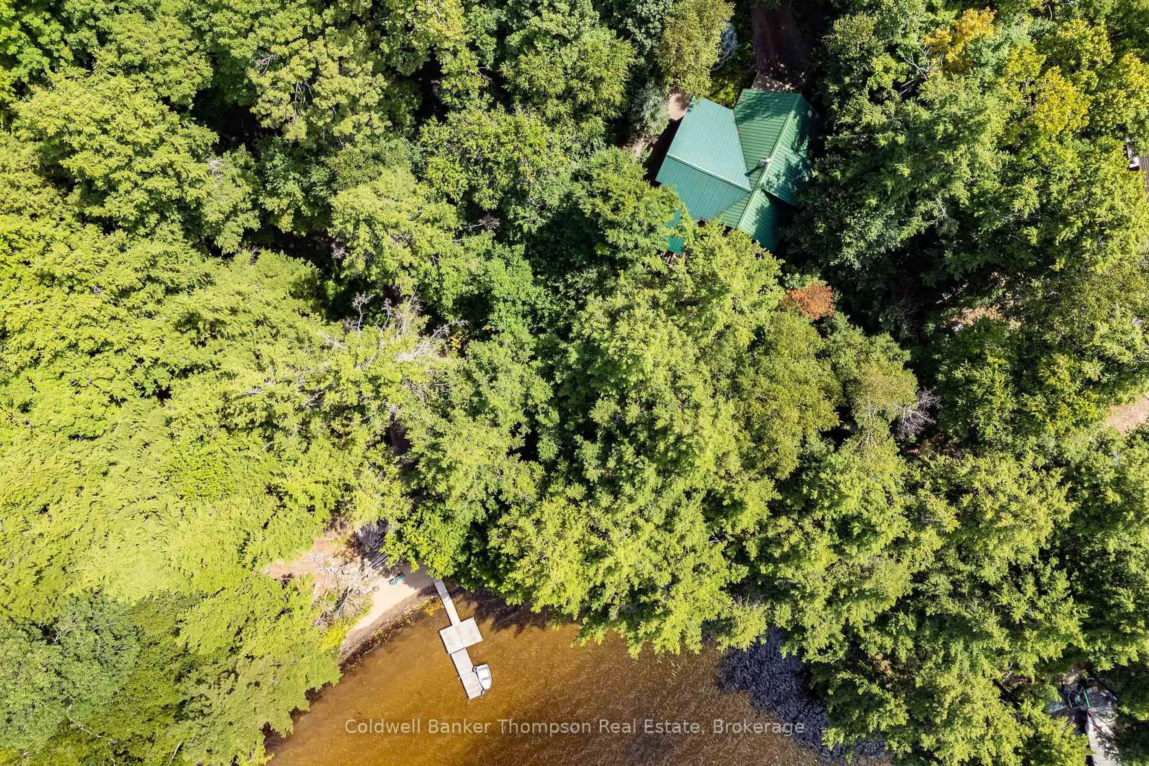 A pic from outside/outdoor area/front of a property/back of a property/a pic from drone, water/lake/river/ocean view for 1019D So Ho Mish Rd, Ryerson Ontario P0A 1C0