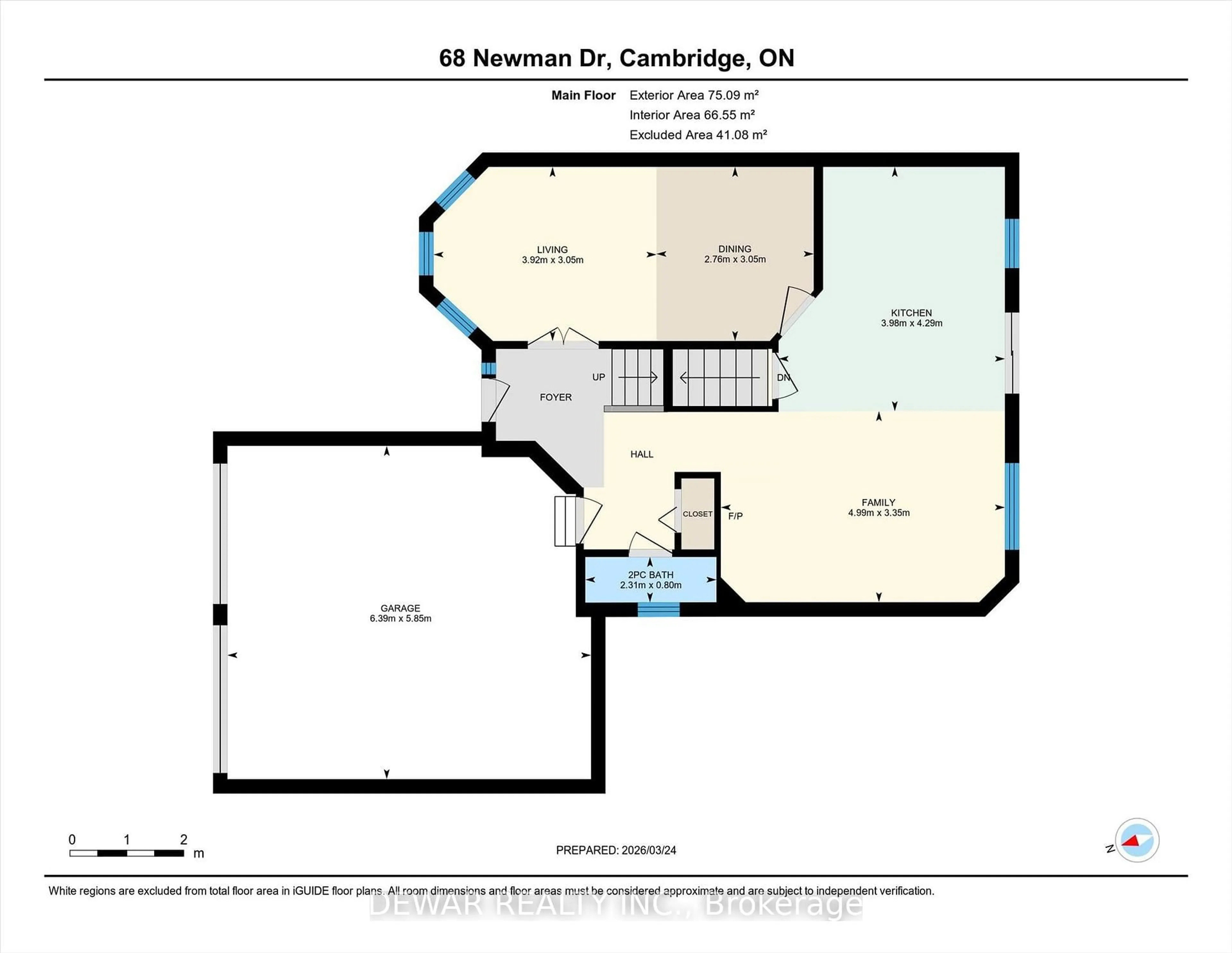Floor plan for 68 Newman Dr, Cambridge Ontario N1S 5A8