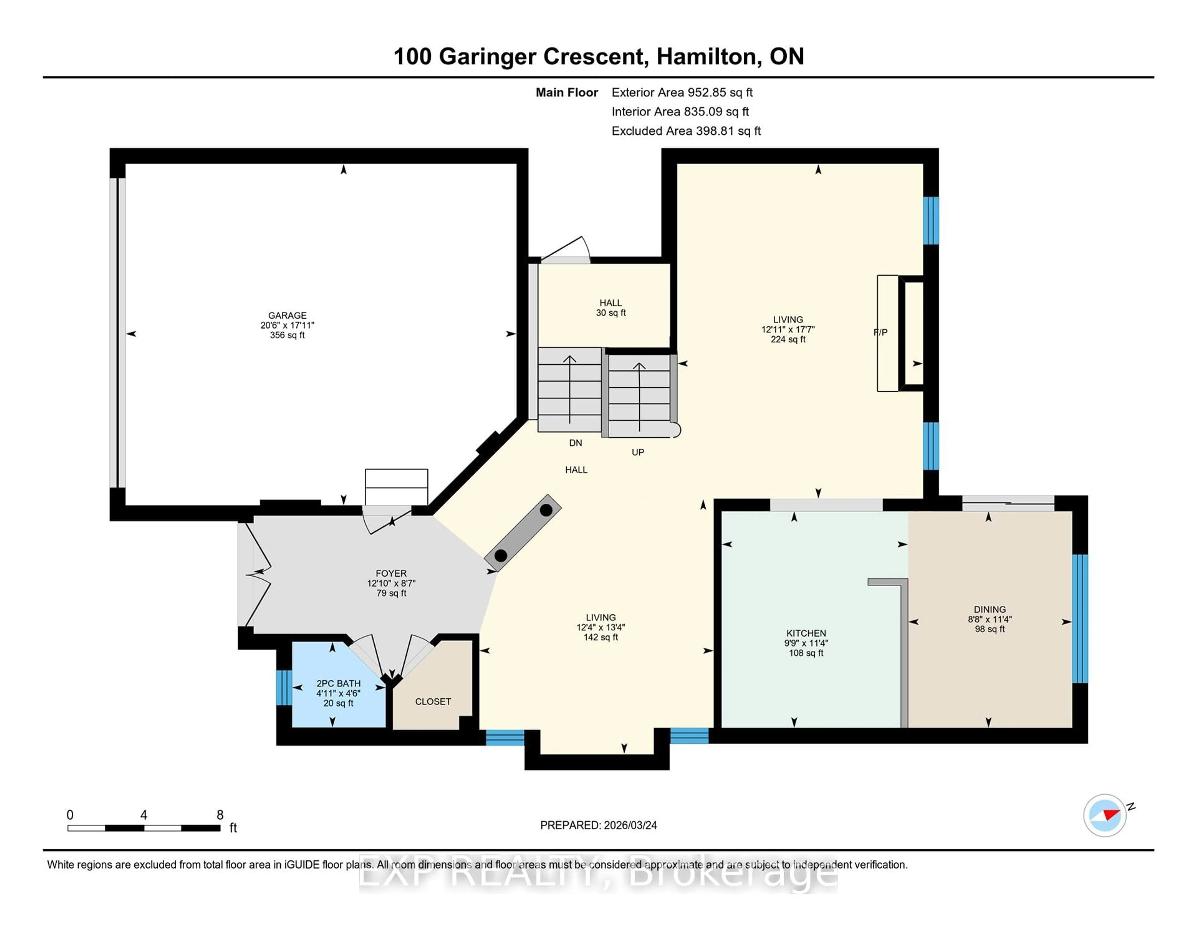 Floor plan for 100 Garinger Cres, Hamilton Ontario L0R 1C0