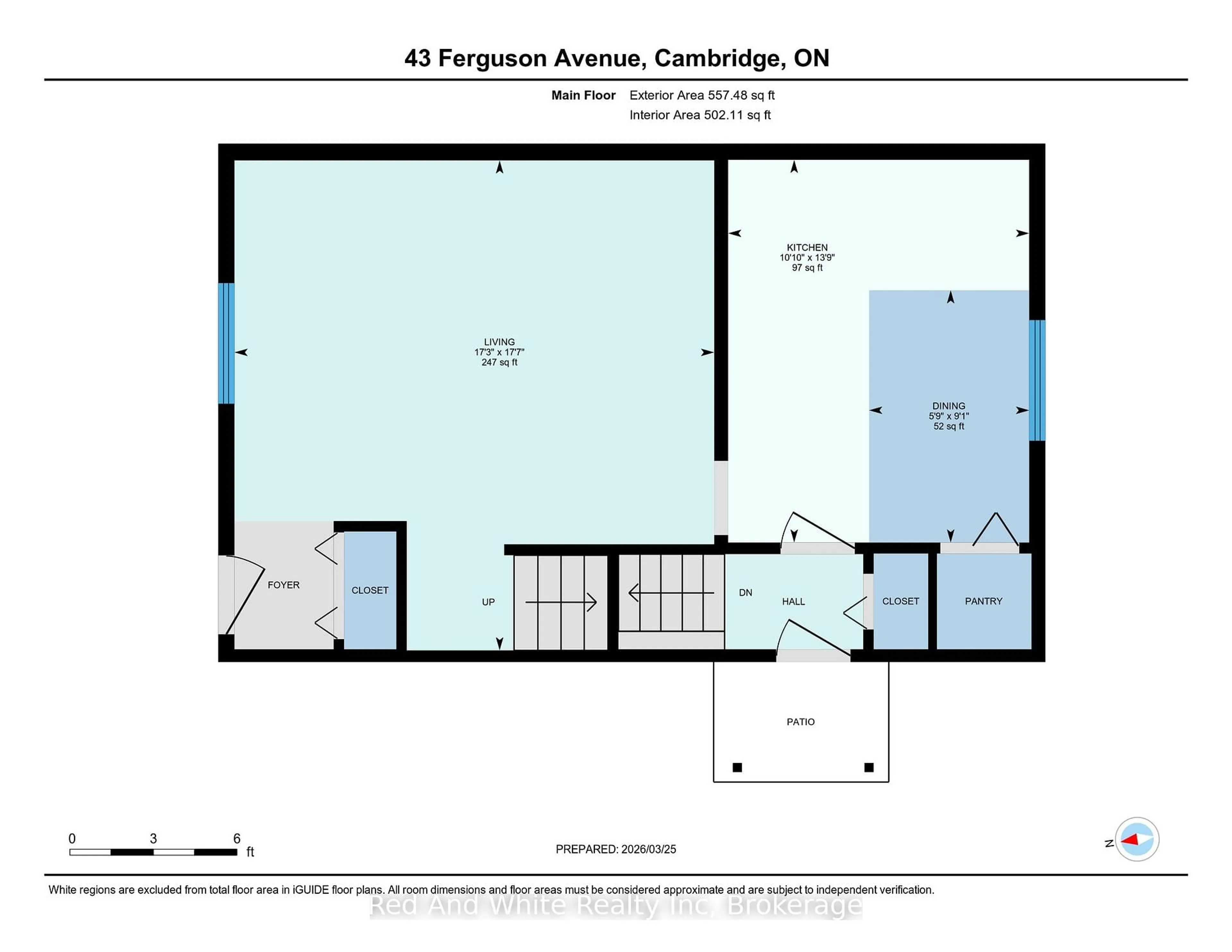 Floor plan for 43 Ferguson Ave, Cambridge Ontario N1R 6E9