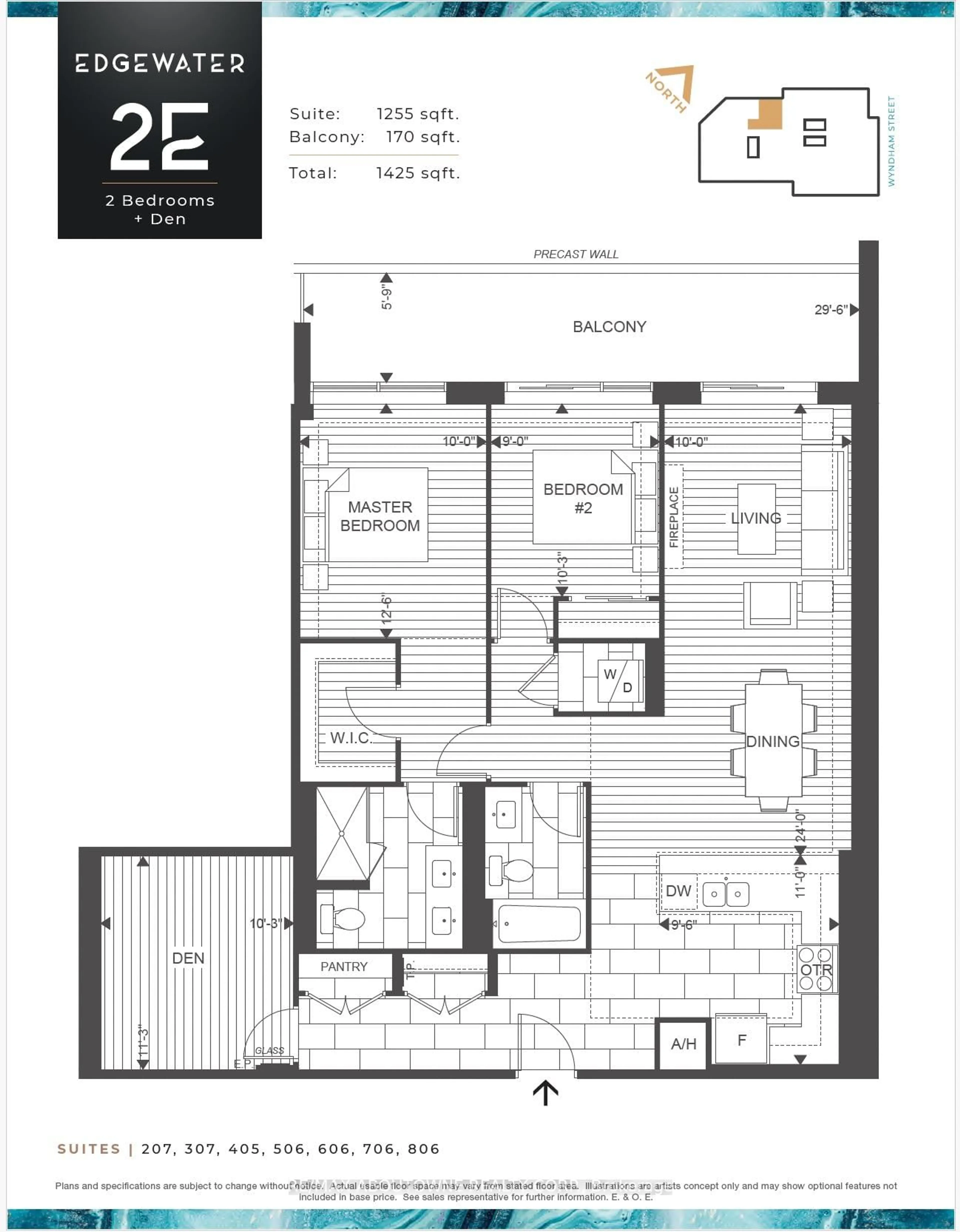 Floor plan for 71 Wyndham St #506, Guelph Ontario N1E 0T7