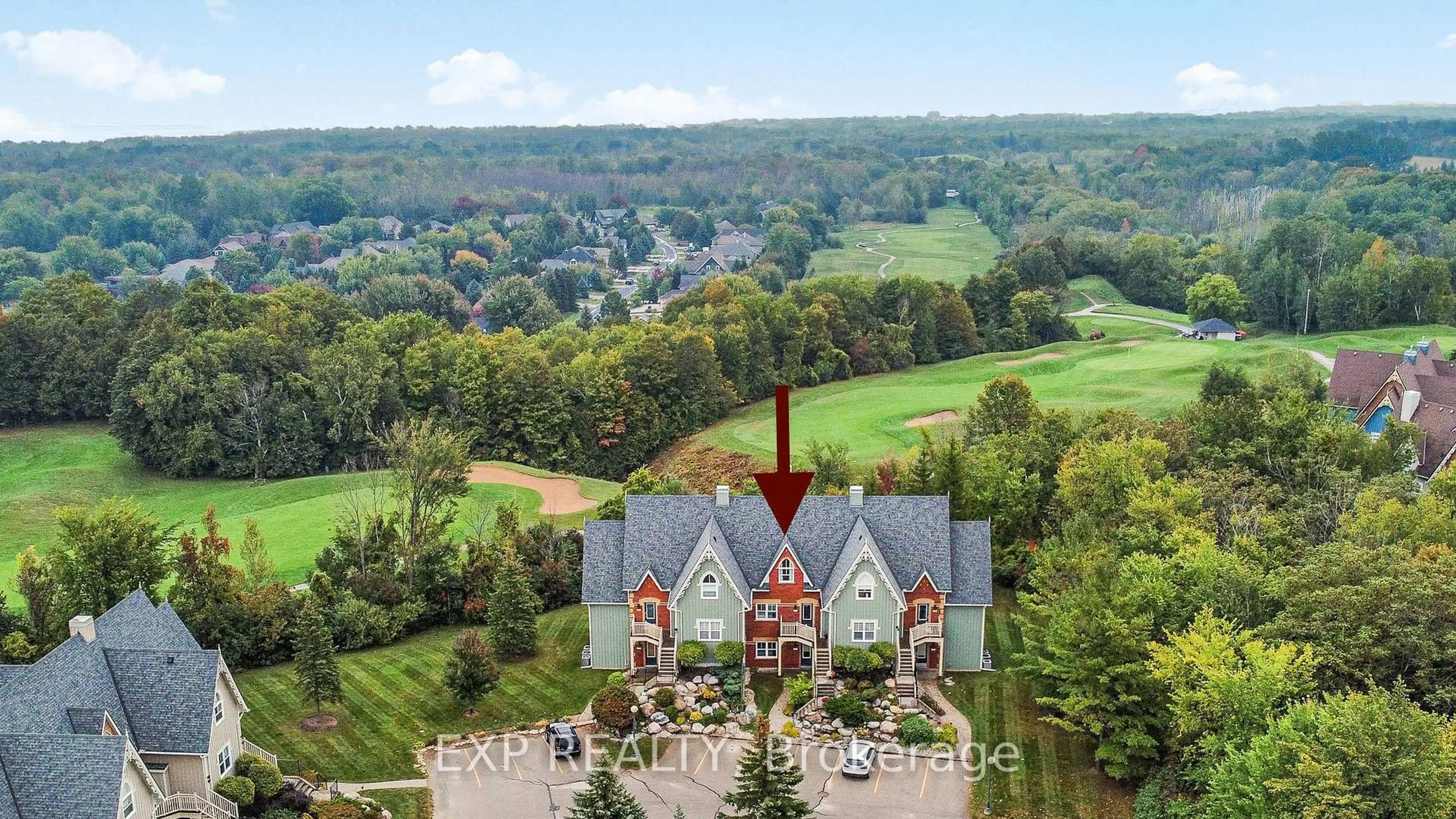 A pic from outside/outdoor area/front of a property/back of a property/a pic from drone, water/lake/river/ocean view for 170 Snowbridge Way #222, Blue Mountains Ontario L9Y 0V1
