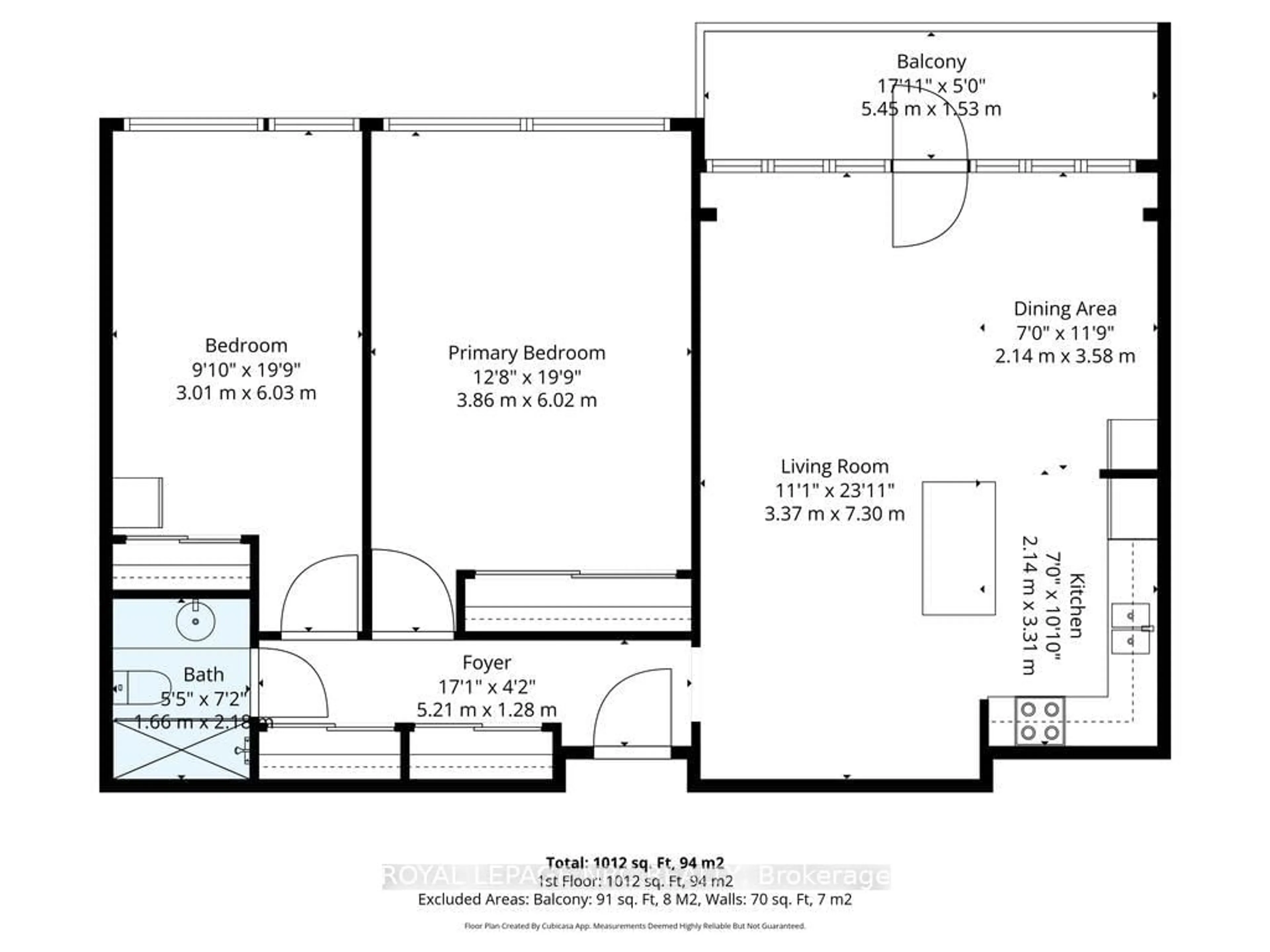 Floor plan for 215 Glenridge Ave #601, St. Catharines Ontario L2T 3J7