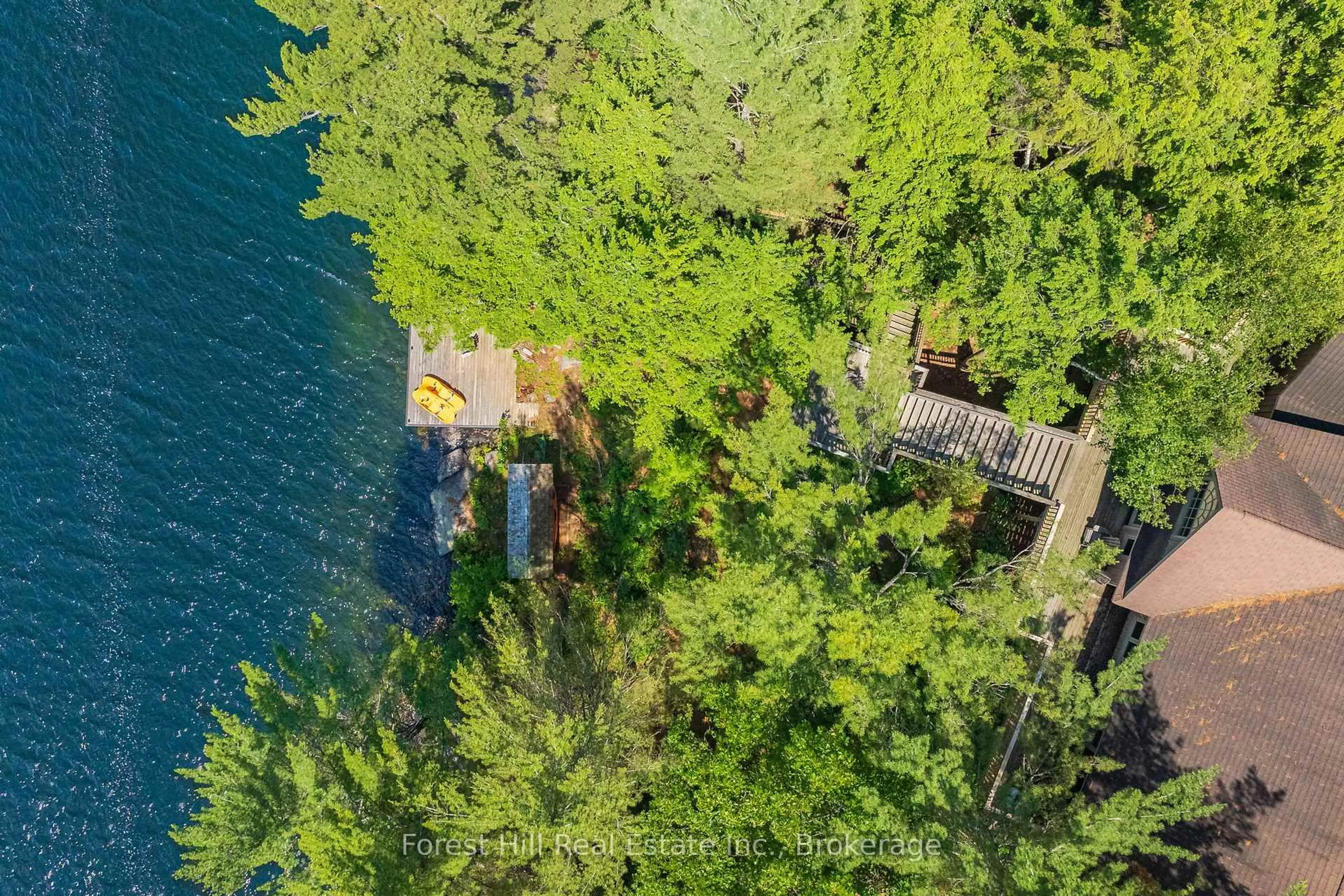 A pic from outside/outdoor area/front of a property/back of a property/a pic from drone, water/lake/river/ocean view for 1 SL 19 ROBERTS Island, Muskoka Lakes Ontario P0B 1M0