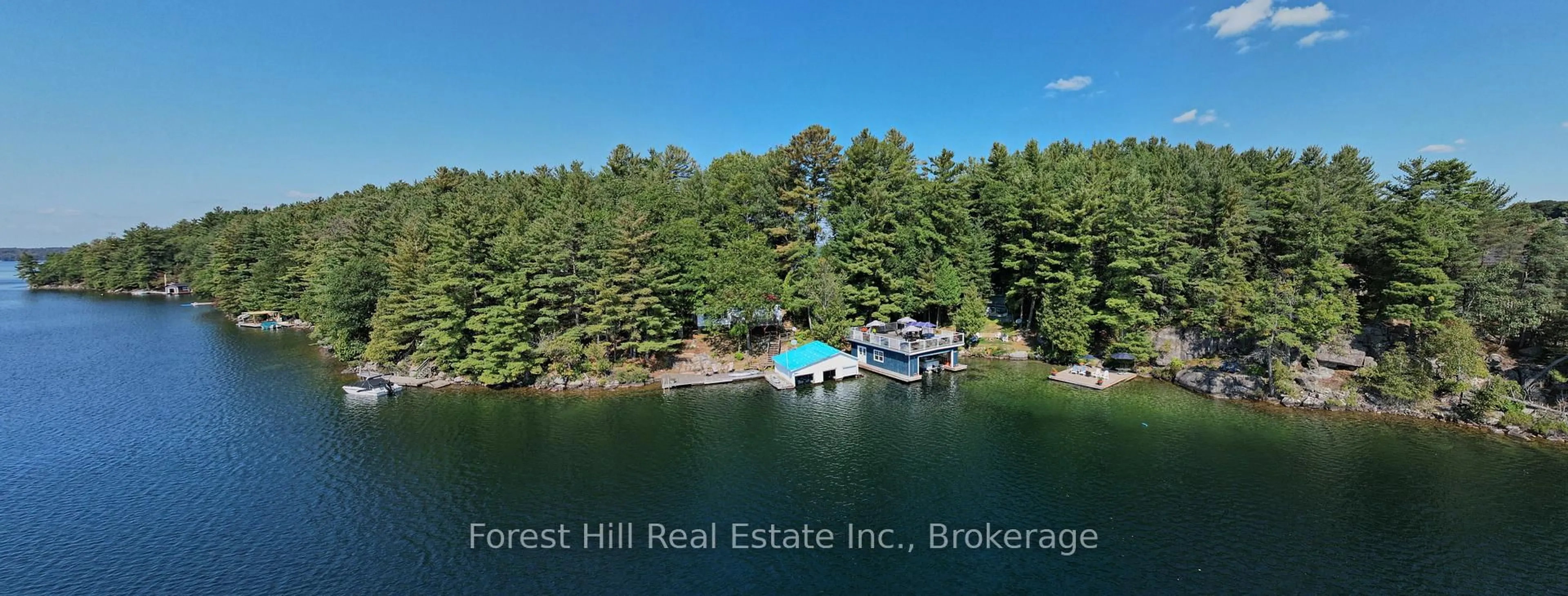 A pic from outside/outdoor area/front of a property/back of a property/a pic from drone, water/lake/river/ocean view for 29SL4 Clifton Island, Muskoka Lakes Ontario P0G 1G0